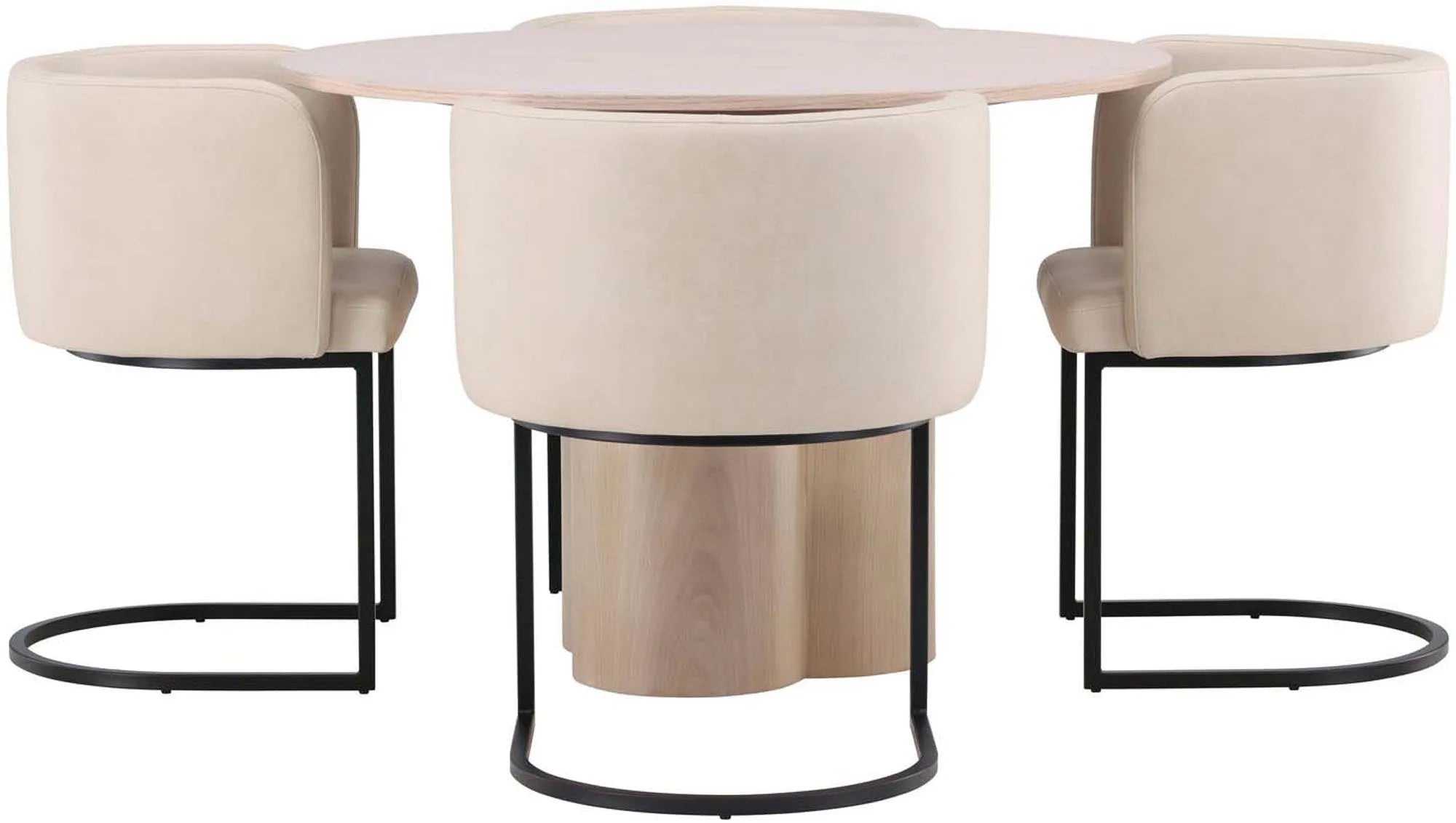 Elegantes Olivia Esszimmer Set für 4, rund, 110cm, von Venture Home.