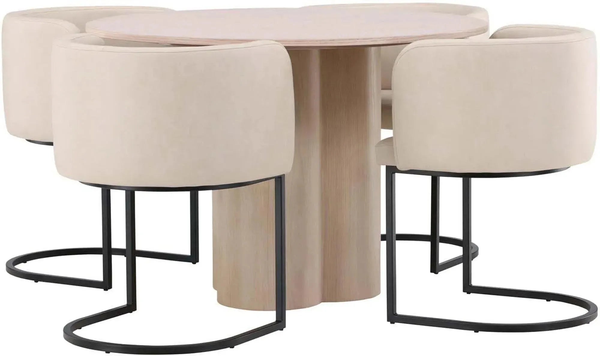 Modernes Olivia Esszimmer Set, rund, 110cm, für 4 Personen, Venture Home.
