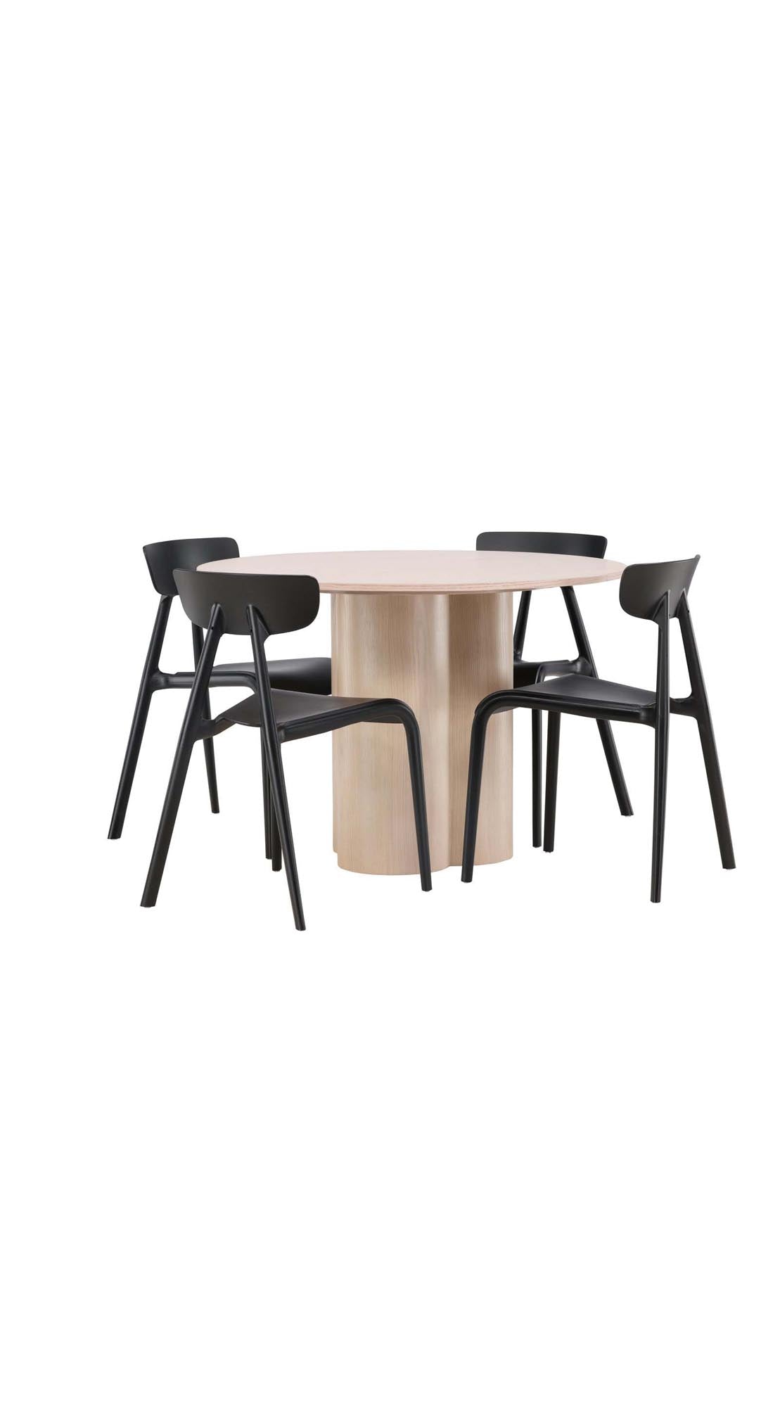 Elegantes Olivia Esszimmer Set mit rundem Tisch und 4 Stühlen.