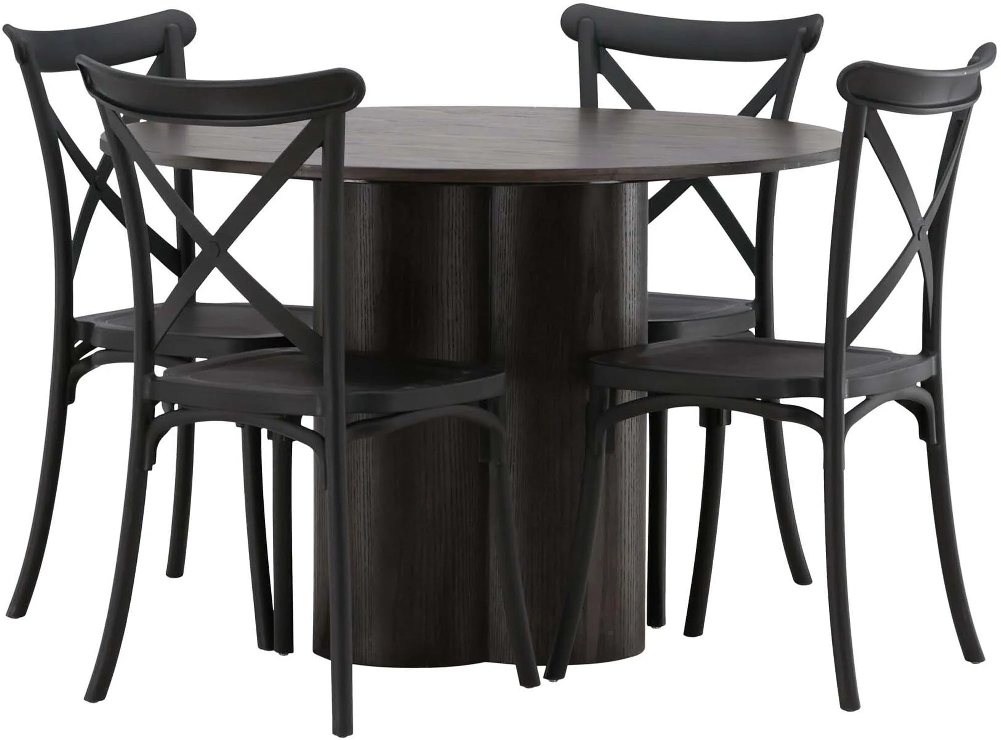 Modernes Olivia Esszimmer Set mit Crosett Tisch und 4 Stühlen.
