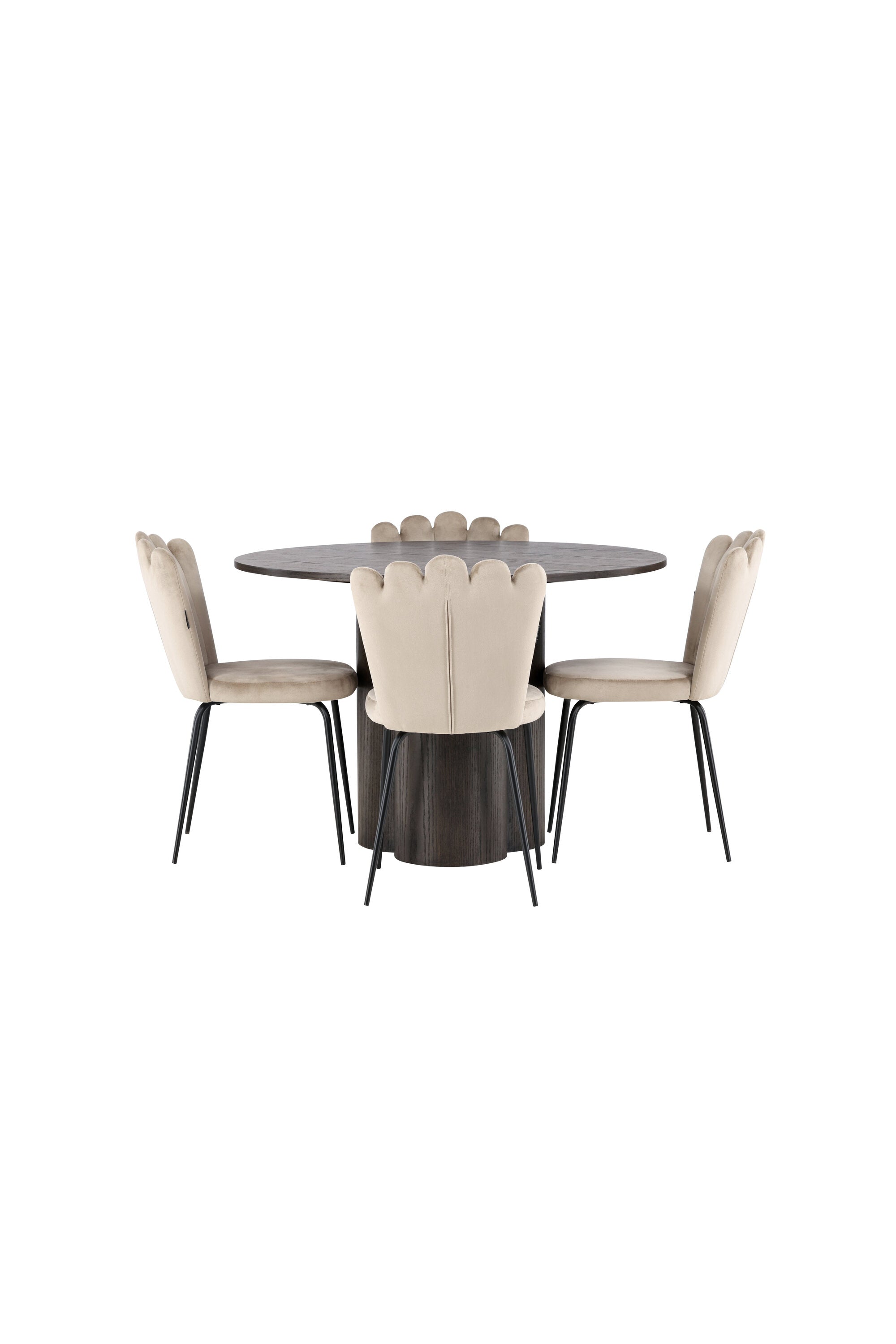 Olivia Esszimmer Set + Limhamn Light ⌀110cm/4St. in Braun / Beige präsentiert im Onlineshop von KAQTU Design AG. Esszimmerset ist von Venture Home