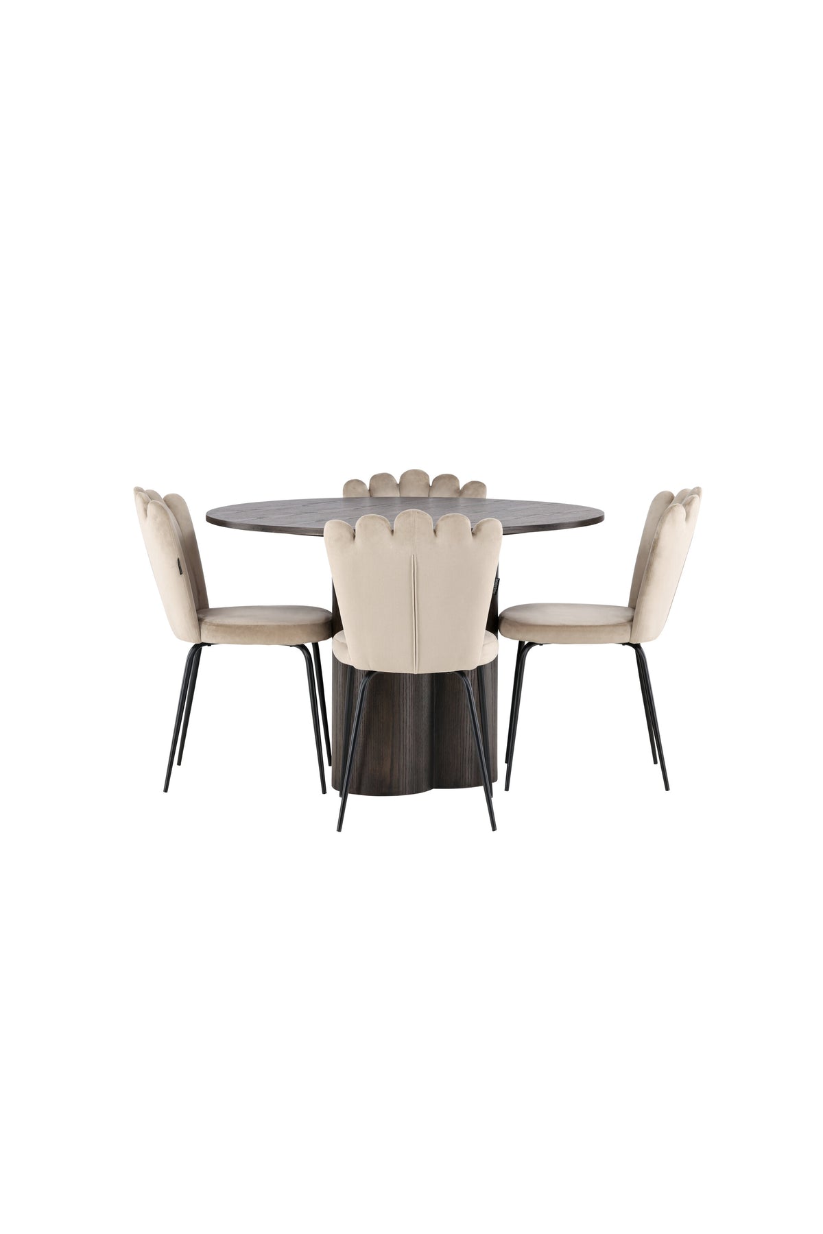 Olivia Esszimmer Set + Limhamn Light ⌀110cm/4St. in Braun / Beige präsentiert im Onlineshop von KAQTU Design AG. Esszimmerset ist von Venture Home