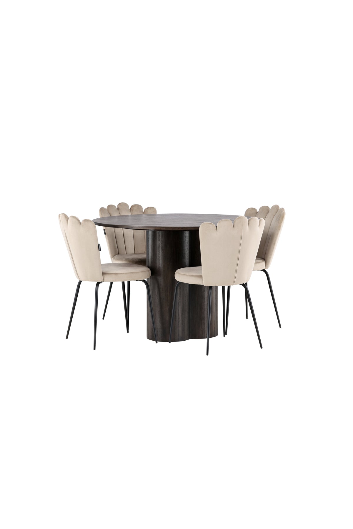 Olivia Esszimmer Set + Limhamn Light ⌀110cm/4St. in Braun / Beige präsentiert im Onlineshop von KAQTU Design AG. Esszimmerset ist von Venture Home
