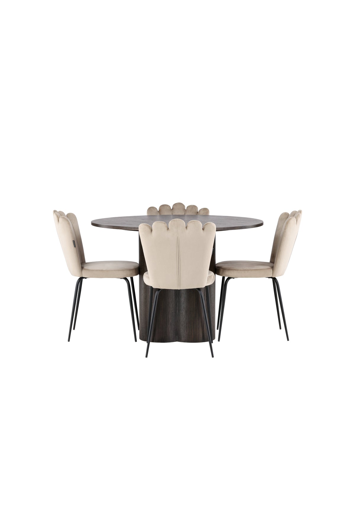 Olivia Esszimmer Set + Limhamn Light ⌀110cm/4St. in Braun / Beige präsentiert im Onlineshop von KAQTU Design AG. Esszimmerset ist von Venture Home