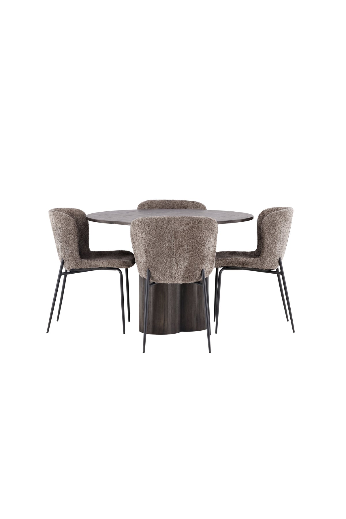 Olivia Esszimmer Set + Modesto ⌀110cm/4St. in Braun / Beige präsentiert im Onlineshop von KAQTU Design AG. Esszimmerset ist von Venture Home