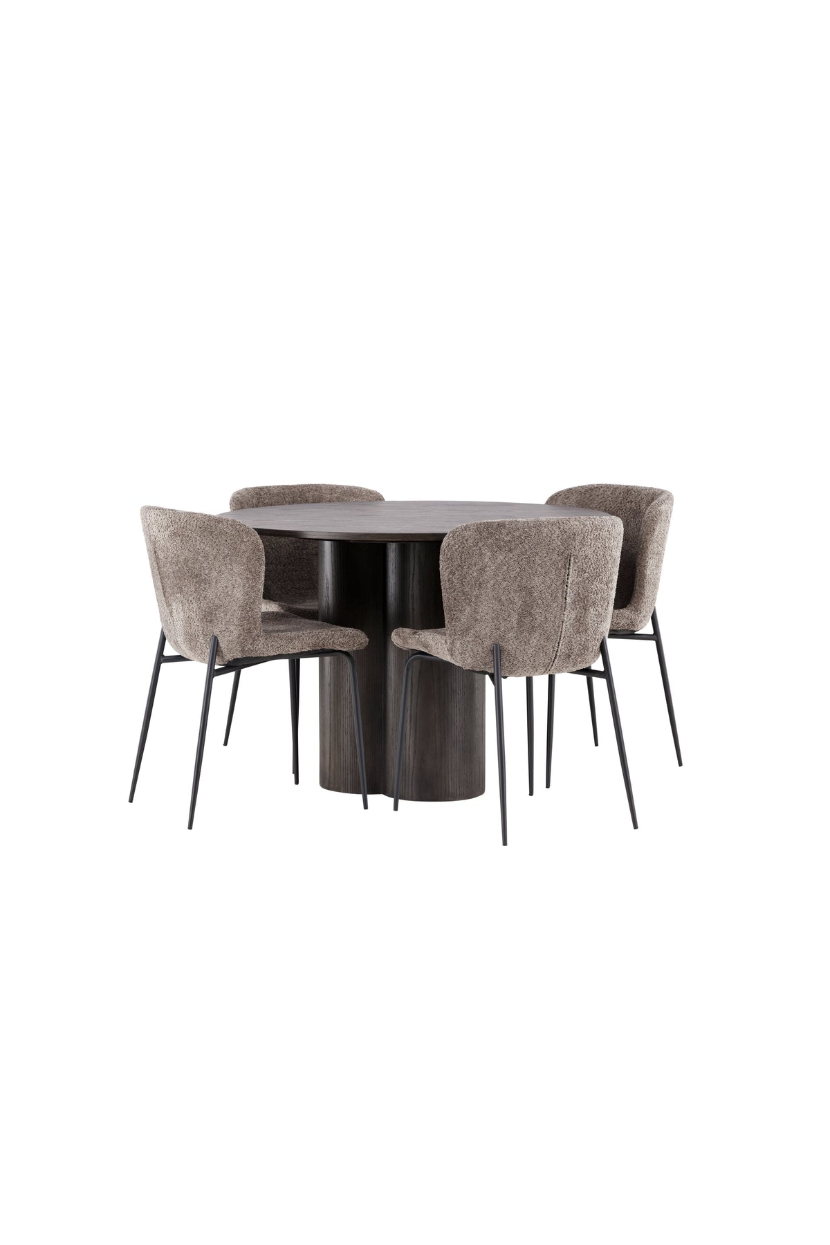 Olivia Esszimmer Set + Modesto ⌀110cm/4St. in Braun / Beige präsentiert im Onlineshop von KAQTU Design AG. Esszimmerset ist von Venture Home