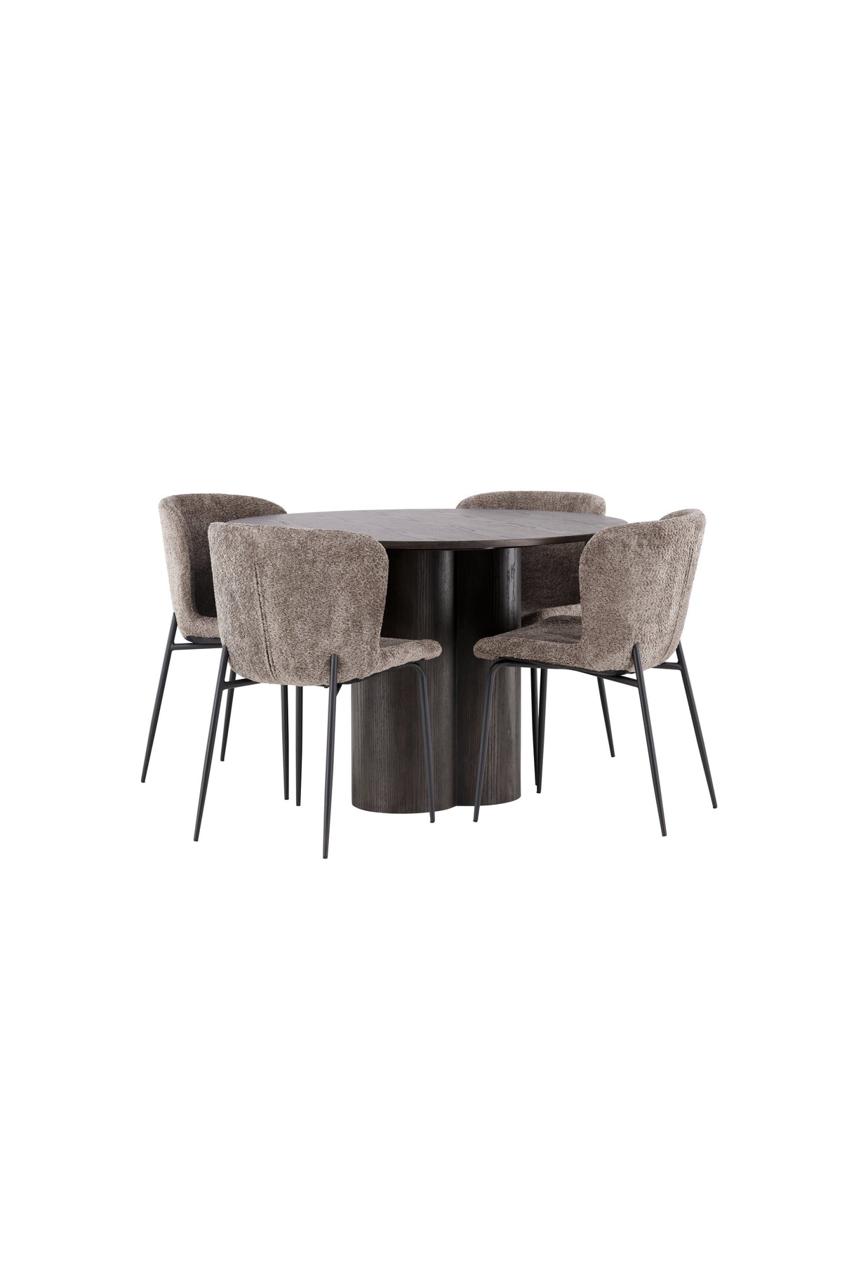 Olivia Esszimmer Set + Modesto ⌀110cm/4St. in Braun / Beige präsentiert im Onlineshop von KAQTU Design AG. Esszimmerset ist von Venture Home