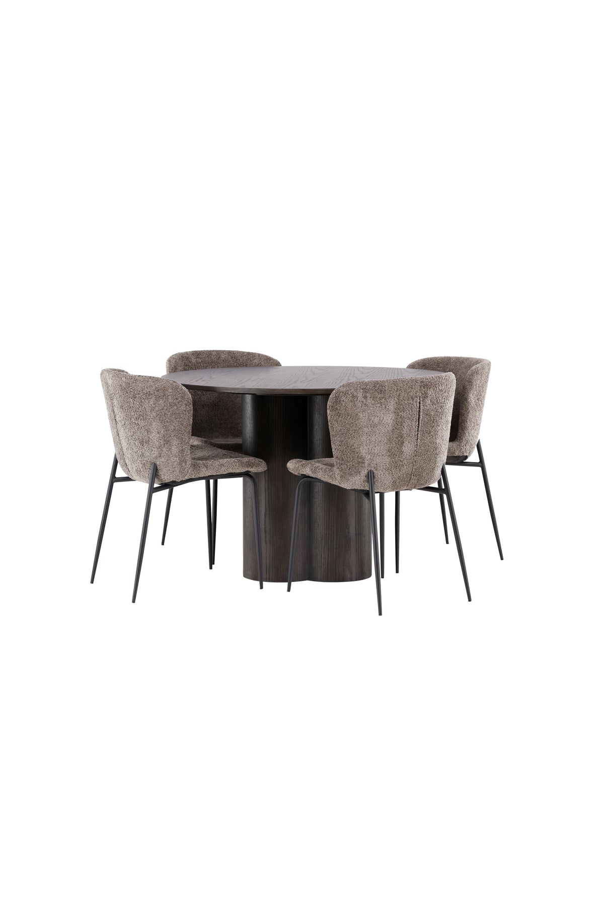 Olivia Esszimmer Set + Modesto ⌀110cm/4St. in Braun / Beige präsentiert im Onlineshop von KAQTU Design AG. Esszimmerset ist von Venture Home