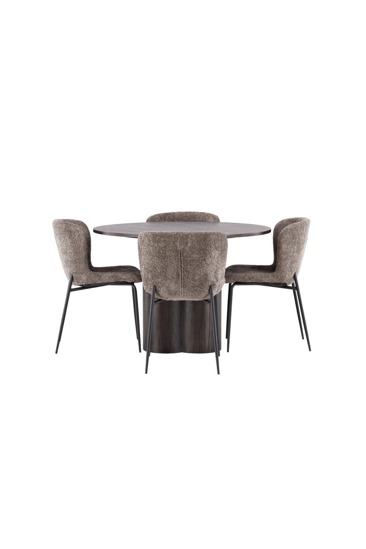 Olivia Esszimmer Set + Modesto ⌀110cm/4St. in Braun / Beige präsentiert im Onlineshop von KAQTU Design AG. Esszimmerset ist von Venture Home