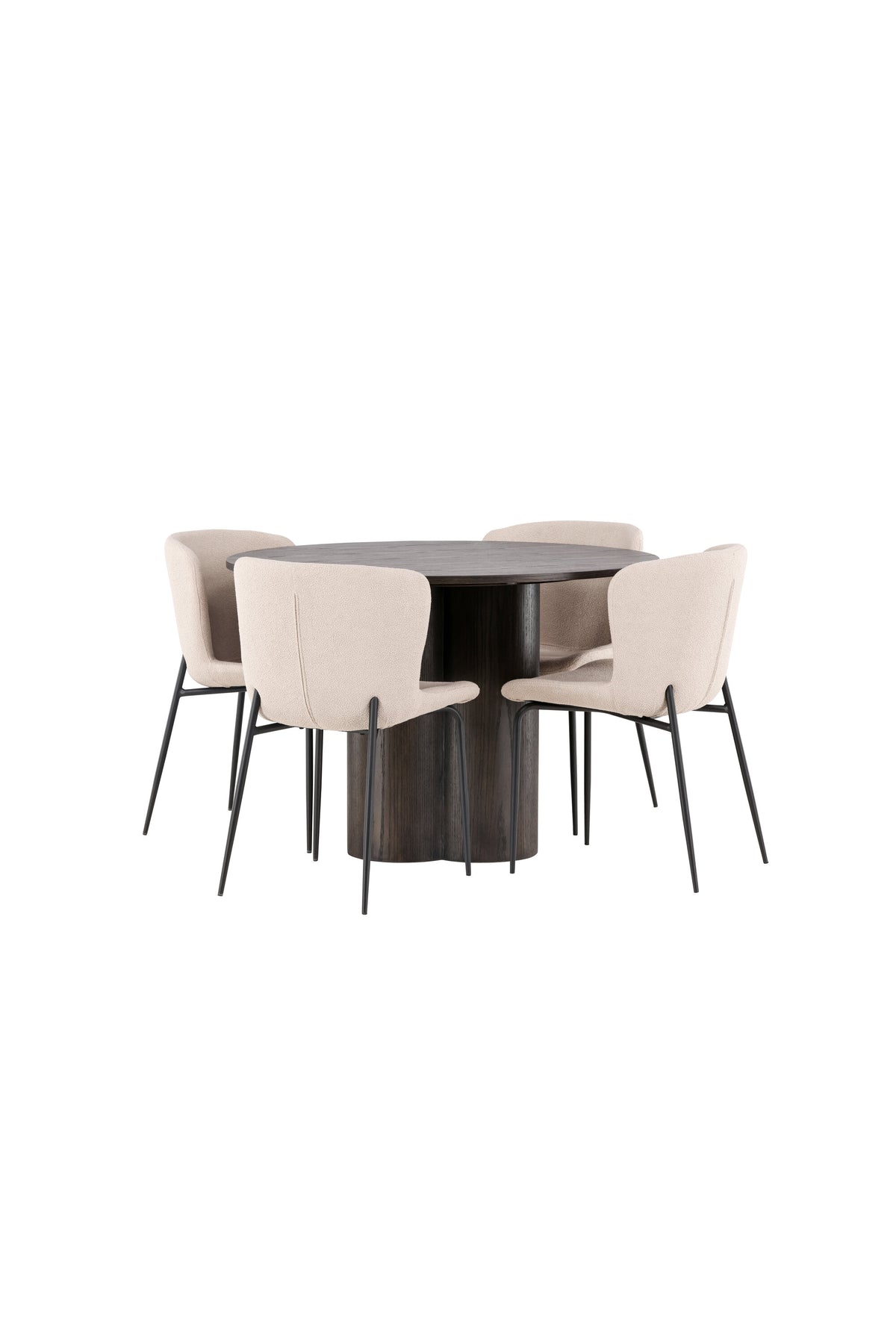Olivia Esszimmer Set + Modesto ⌀110cm/4St. in Braun / Beige / Grau präsentiert im Onlineshop von KAQTU Design AG. Esszimmerset ist von Venture Home