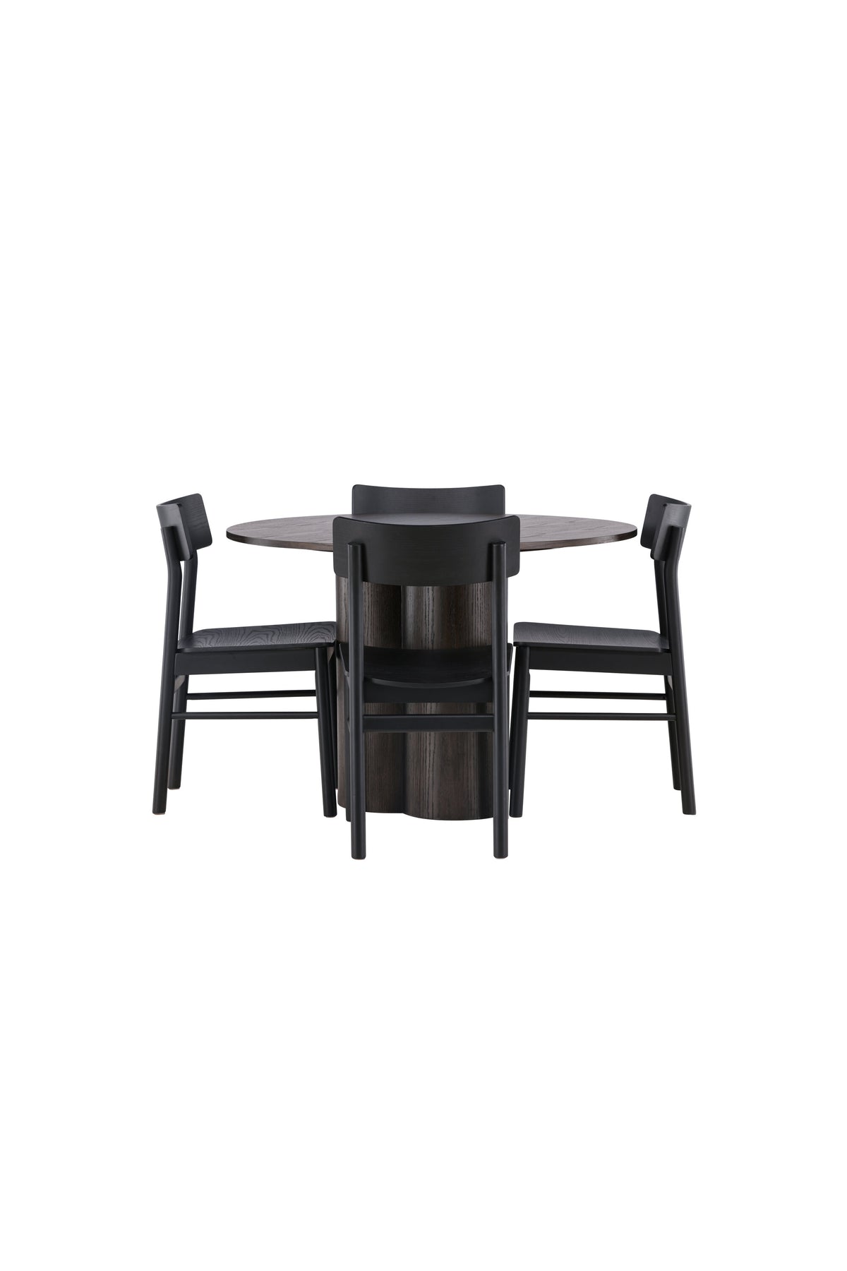 Olivia Esstisch + 4 x Montros Esszimmerstuhl in Schwarz präsentiert im Onlineshop von KAQTU Design AG. Esszimmerset ist von Venture Home