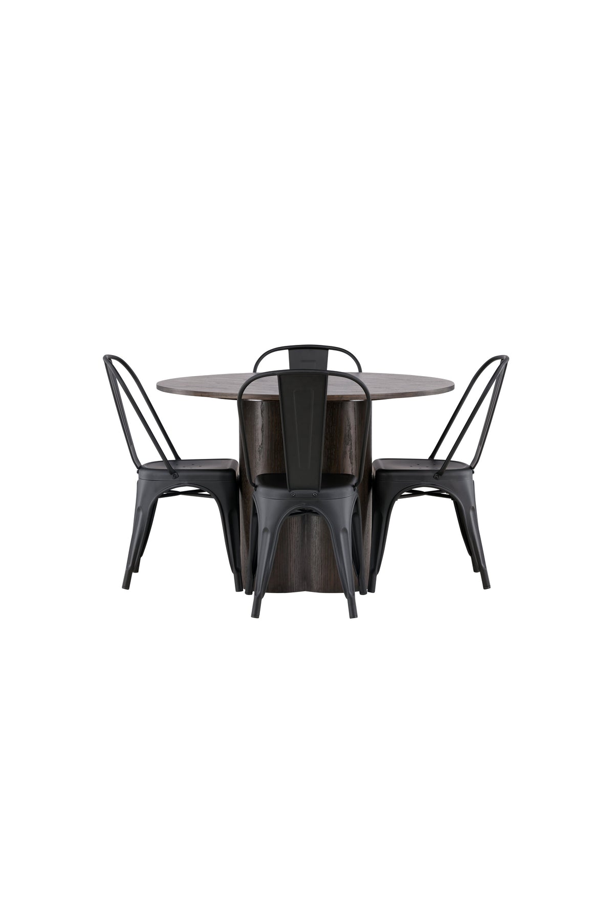 Olivia Esszimmer Set + Tempe ⌀110cm/4St. in Braun / Schwarz präsentiert im Onlineshop von KAQTU Design AG. Esszimmerset ist von Venture Home