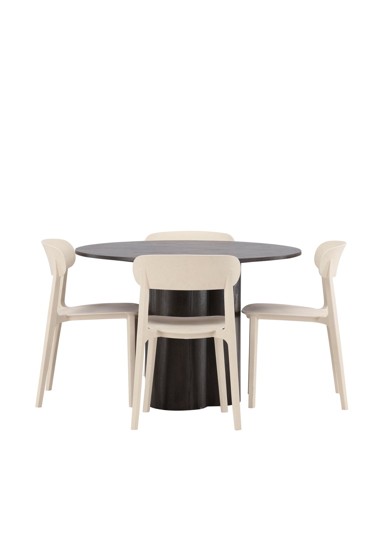 Olivia Esszimmer Set + Astol ⌀110cm/4St. in Braun / Beige präsentiert im Onlineshop von KAQTU Design AG. Esszimmerset ist von Venture Home