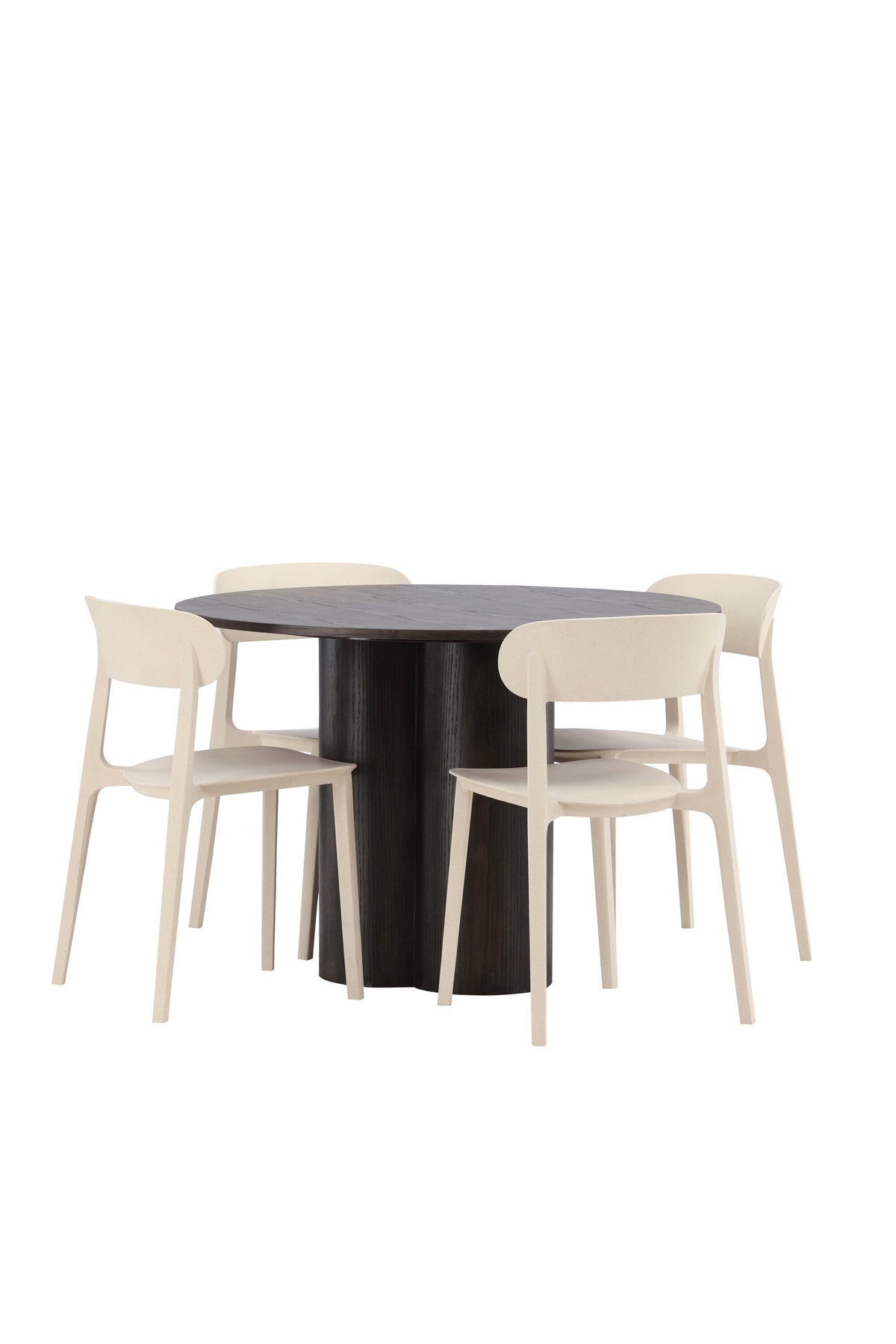 Olivia Esszimmer Set + Astol ⌀110cm/4St. in Braun / Beige präsentiert im Onlineshop von KAQTU Design AG. Esszimmerset ist von Venture Home