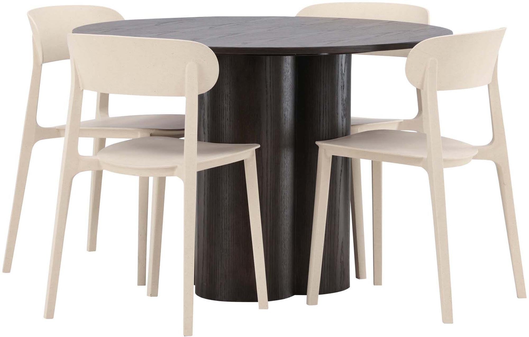 Modernes Olivia Esszimmer Set mit Astol Tisch und 4 Stühlen.