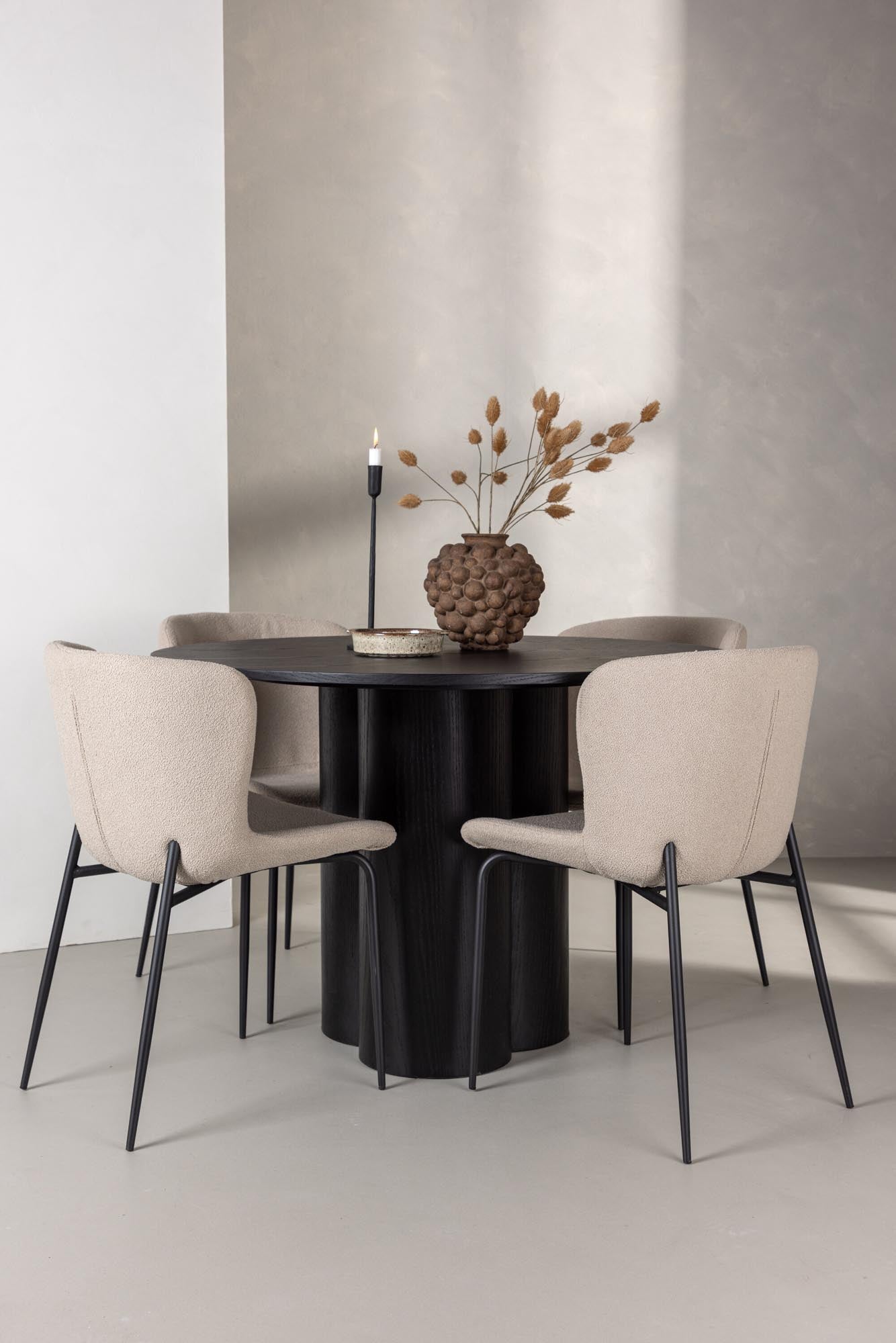 Olivia dining room set + modesto ⌀110cm/4st.