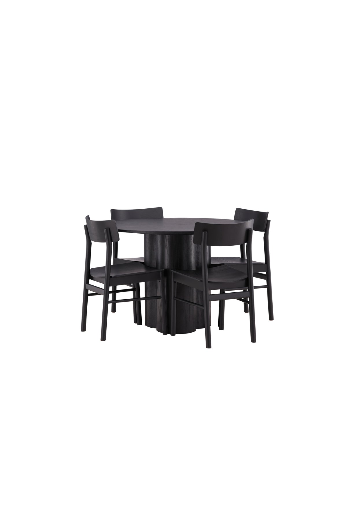Olivia Esszimmer Set + Montros ⌀110cm/4St. in Schwarz präsentiert im Onlineshop von KAQTU Design AG. Esszimmerset ist von Venture Home