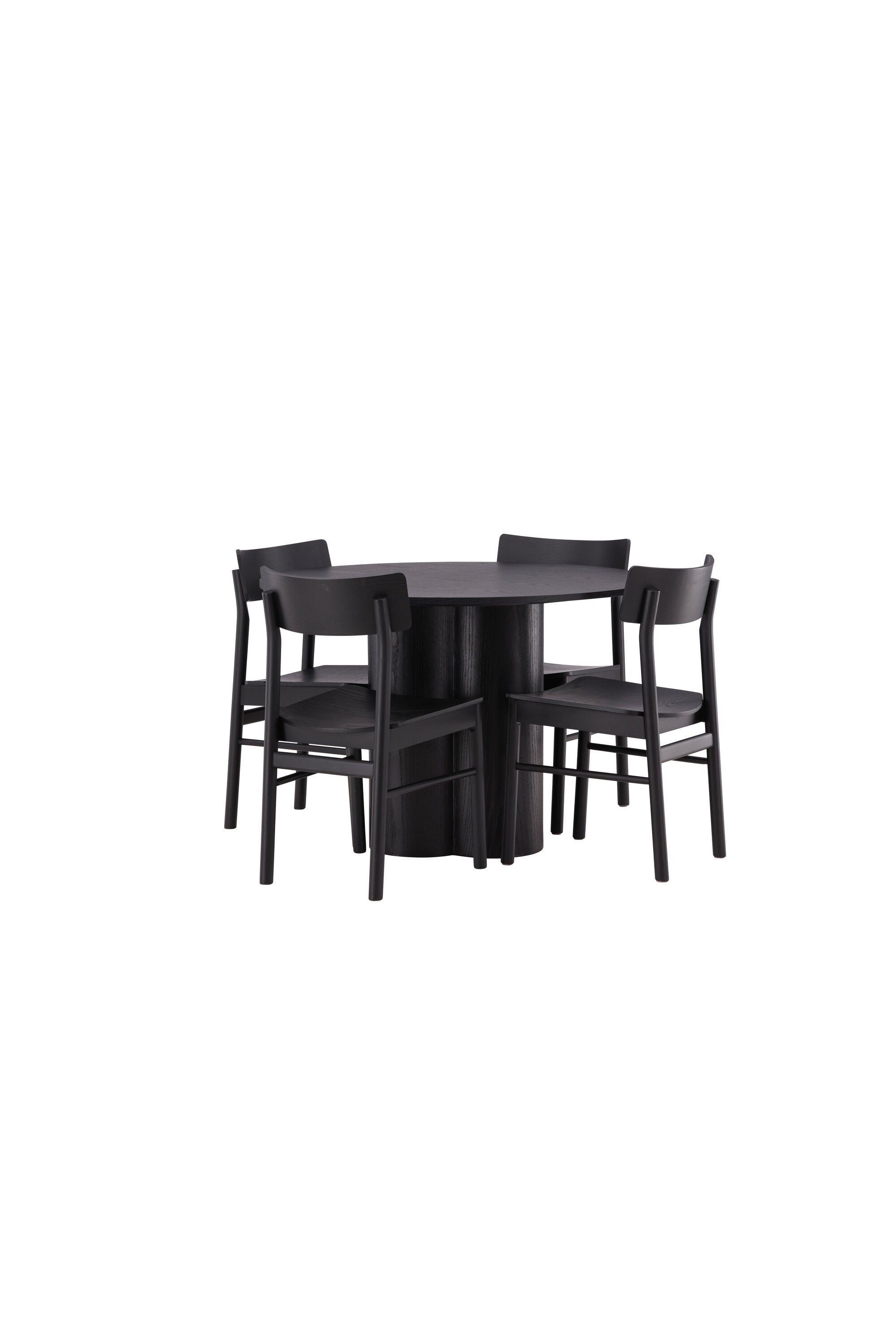 Olivia Esszimmer Set + Montros ⌀110cm/4St. in Schwarz präsentiert im Onlineshop von KAQTU Design AG. Esszimmerset ist von Venture Home