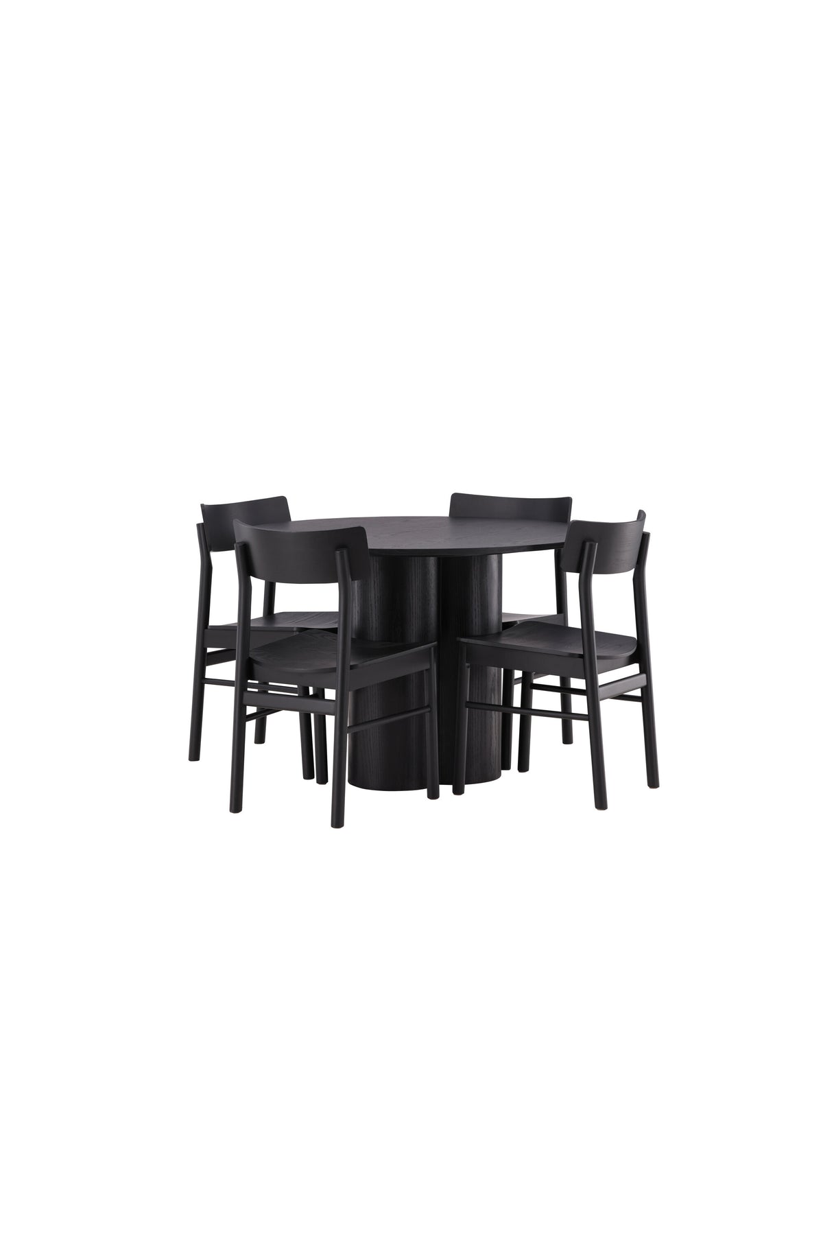 Olivia Esszimmer Set + Montros ⌀110cm/4St. in Schwarz präsentiert im Onlineshop von KAQTU Design AG. Esszimmerset ist von Venture Home