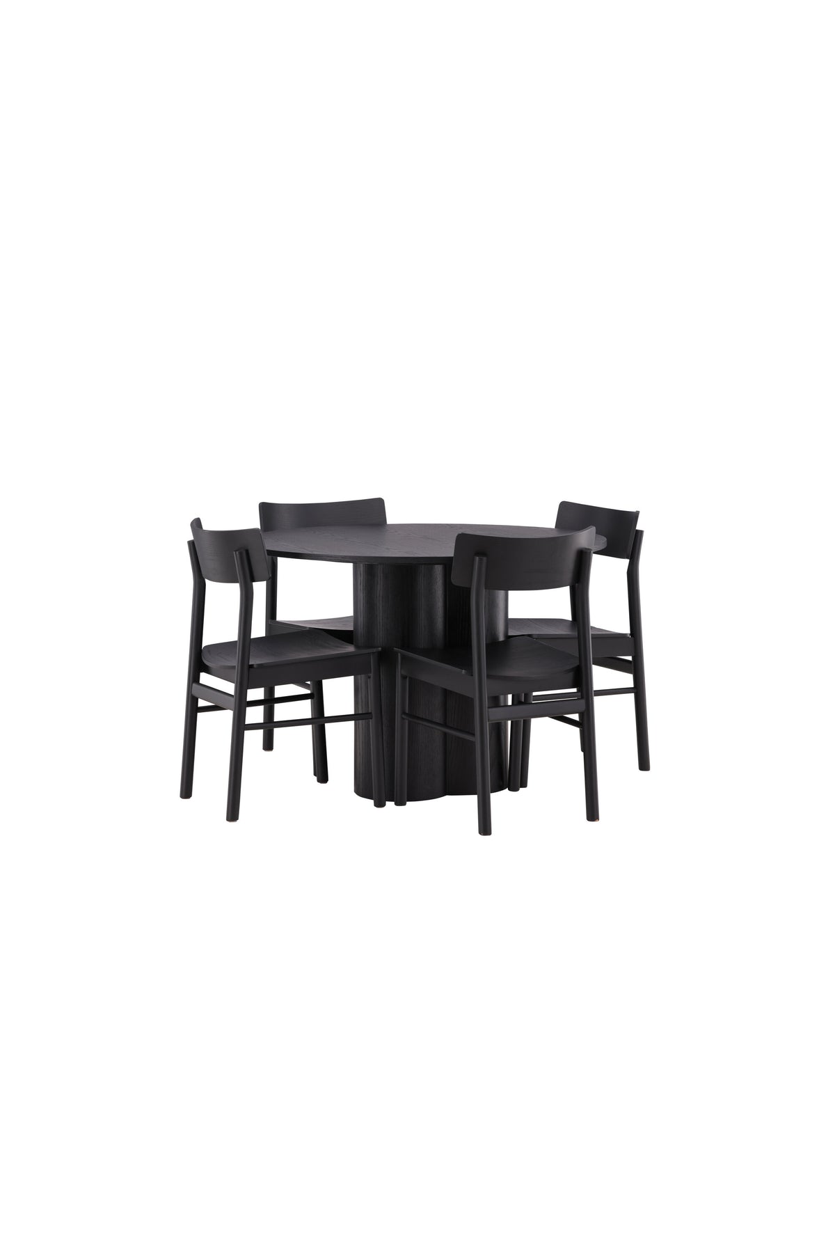 Olivia Esszimmer Set + Montros ⌀110cm/4St. in Schwarz präsentiert im Onlineshop von KAQTU Design AG. Esszimmerset ist von Venture Home