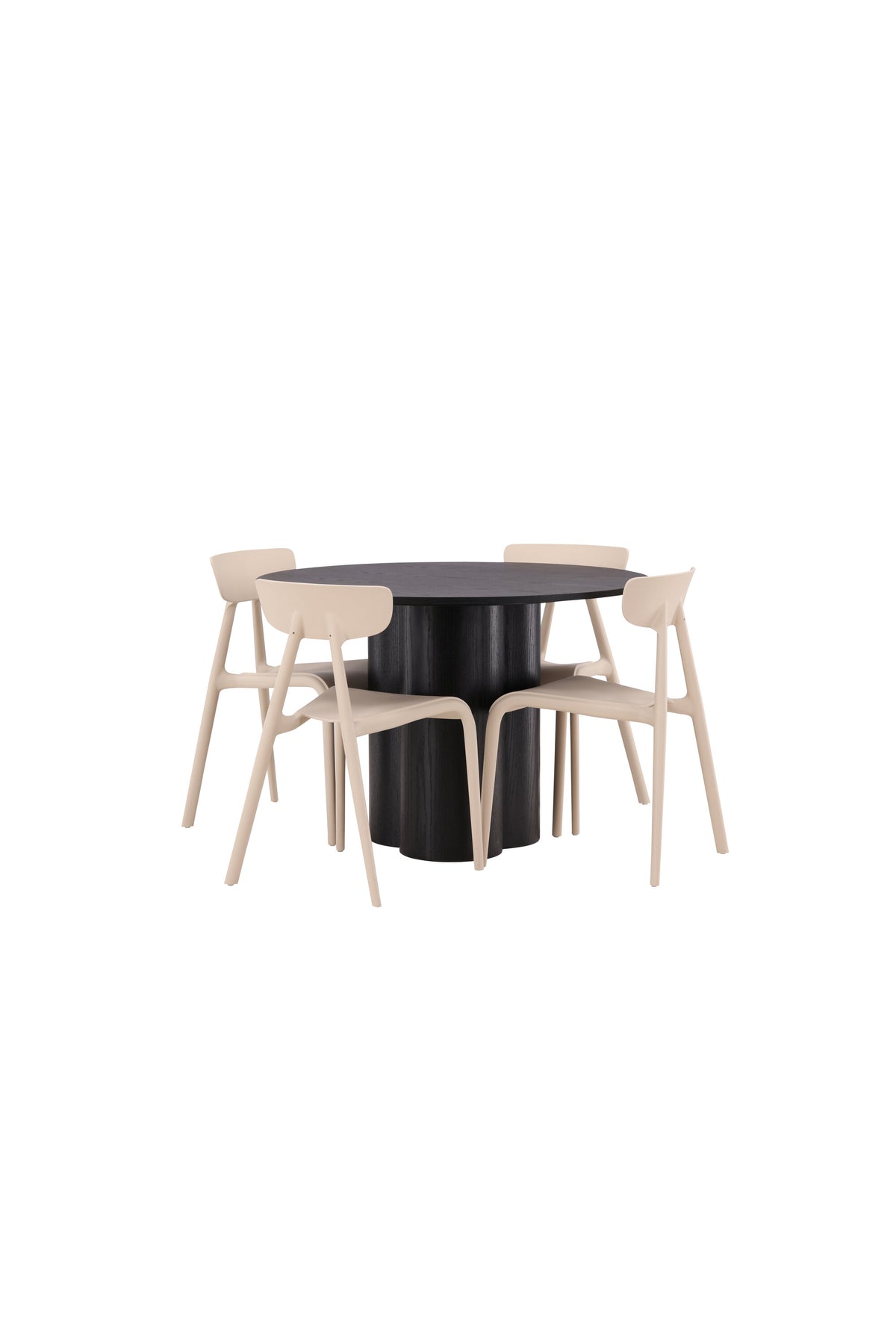 Olivia Esszimmer Set + Ursholmen ⌀110cm/4St. in Beige präsentiert im Onlineshop von KAQTU Design AG. Esszimmerset ist von Venture Home