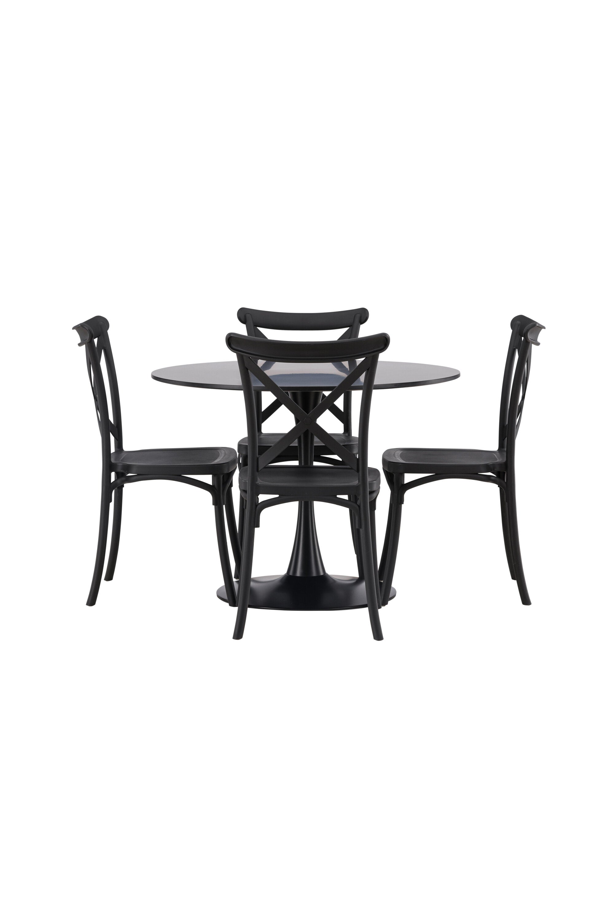Glade Esszimmerset + Crosette ⌀100cm/4St. in Schwarz präsentiert im Onlineshop von KAQTU Design AG. Esszimmerset ist von Venture Home