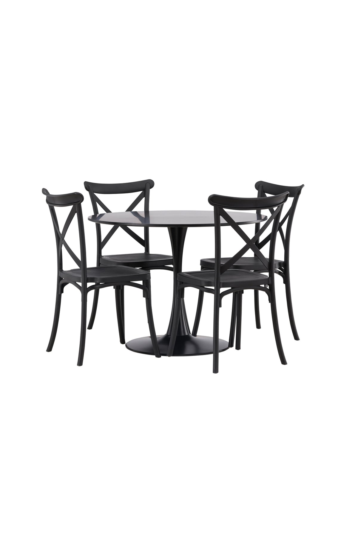 Glade Esszimmerset + Crosette ⌀100cm/4St. in Schwarz präsentiert im Onlineshop von KAQTU Design AG. Esszimmerset ist von Venture Home