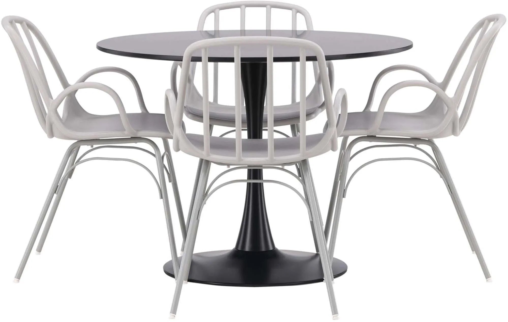Modernes Glade Esszimmerset mit Dyrön Tisch, 100cm, 4 Stühle.