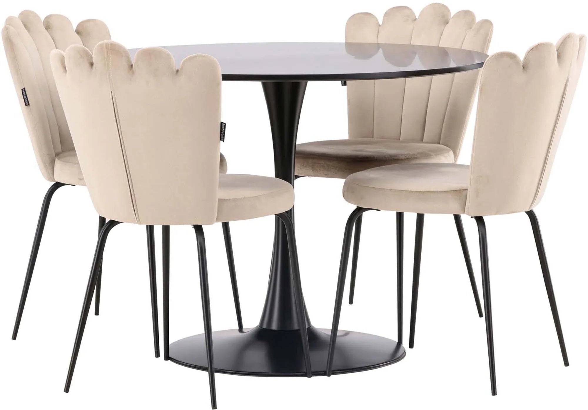 Stilvolles Glade Esszimmerset mit Limhamn Tisch, 100cm, 4 Stühle.