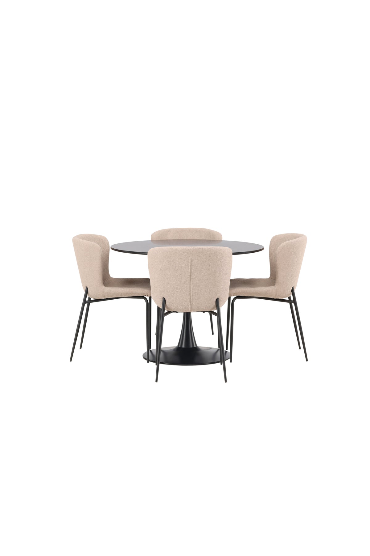 Glade Esszimmerset + Modesto ⌀100cm/4St. in Beige, Schwarz präsentiert im Onlineshop von KAQTU Design AG. Esszimmerset ist von Venture Home