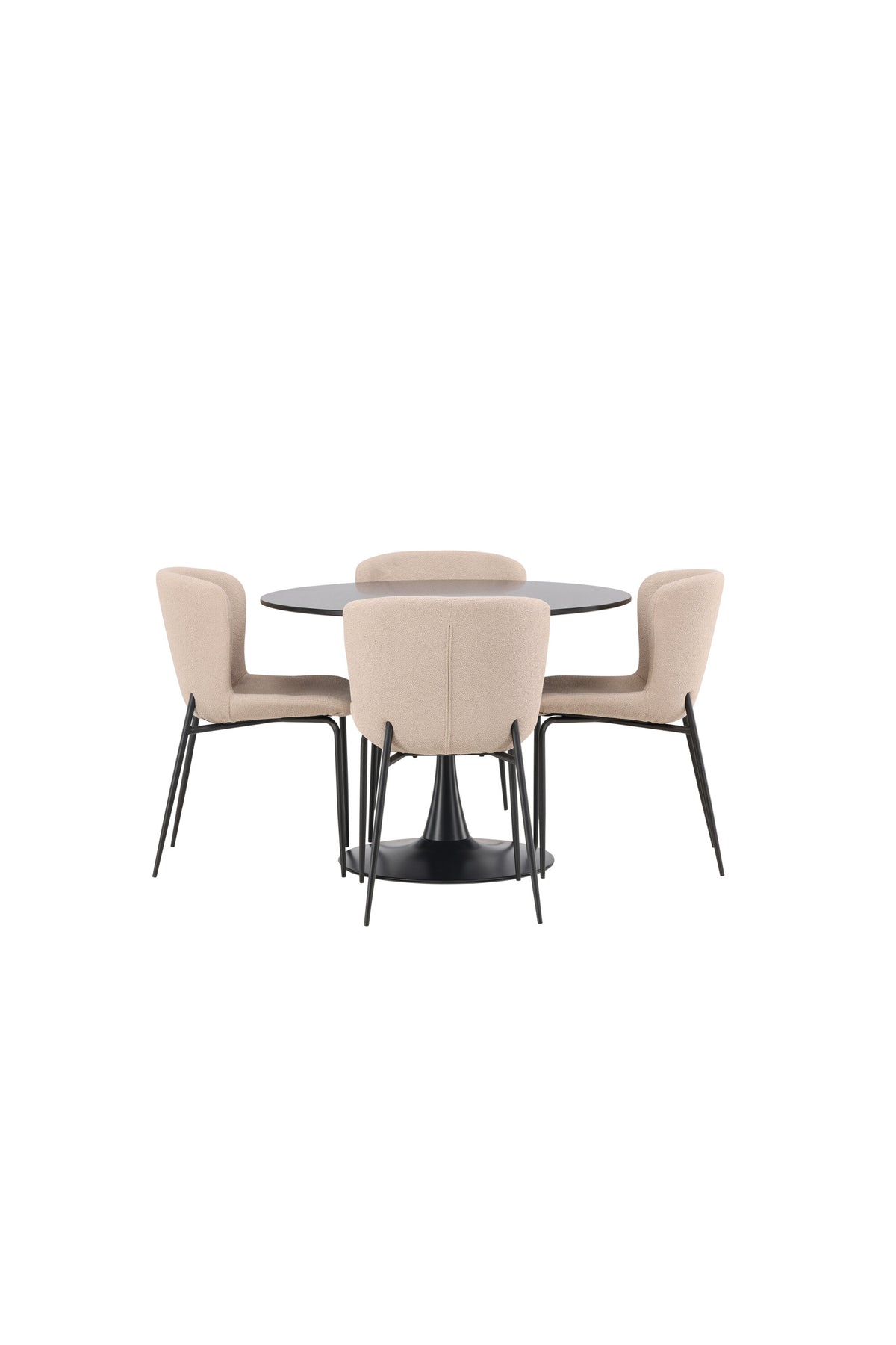 Glade Esszimmerset + Modesto ⌀100cm/4St. in Beige, Schwarz präsentiert im Onlineshop von KAQTU Design AG. Esszimmerset ist von Venture Home