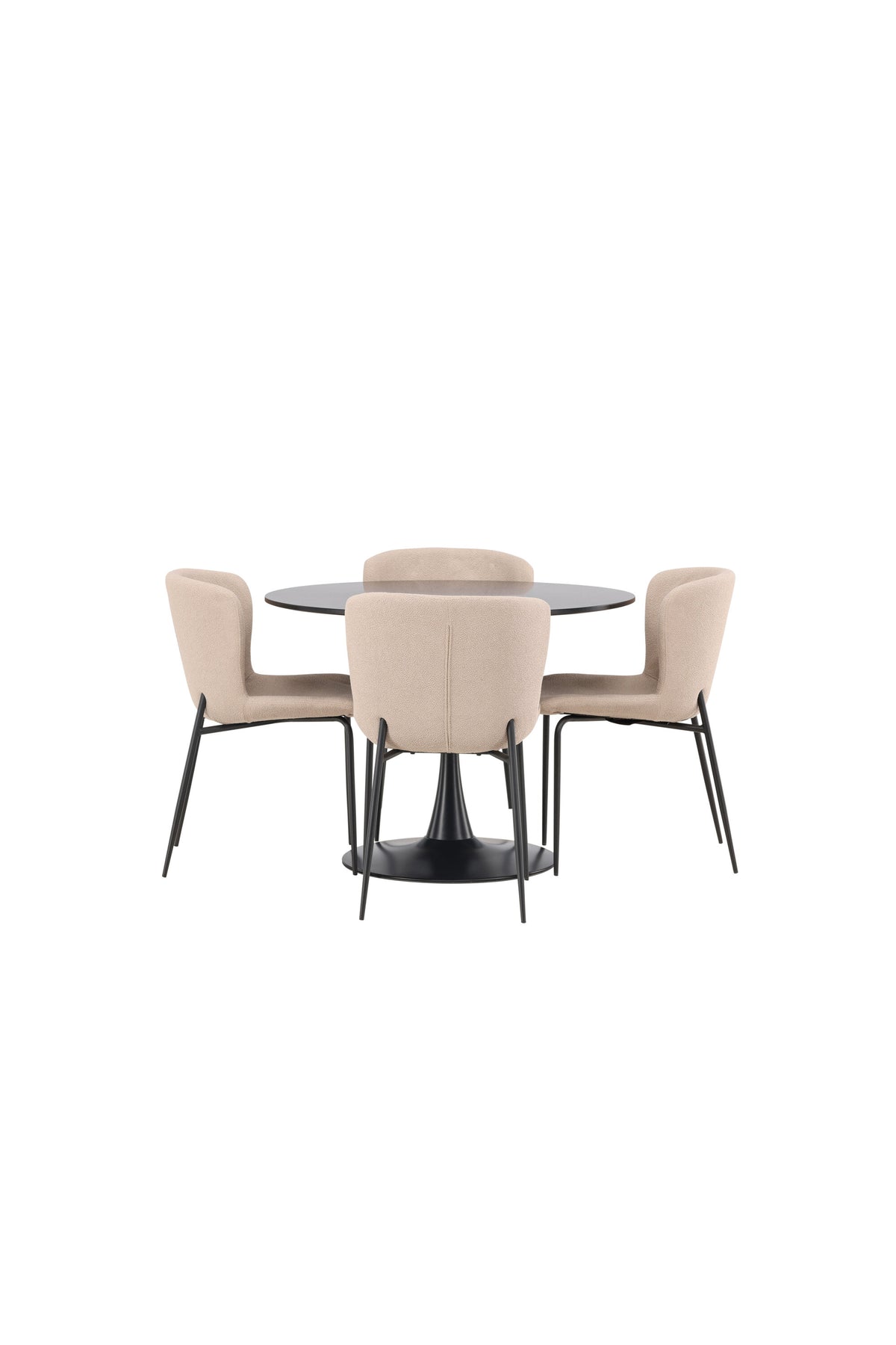 Glade Esszimmerset + Modesto ⌀100cm/4St. in Beige, Schwarz präsentiert im Onlineshop von KAQTU Design AG. Esszimmerset ist von Venture Home