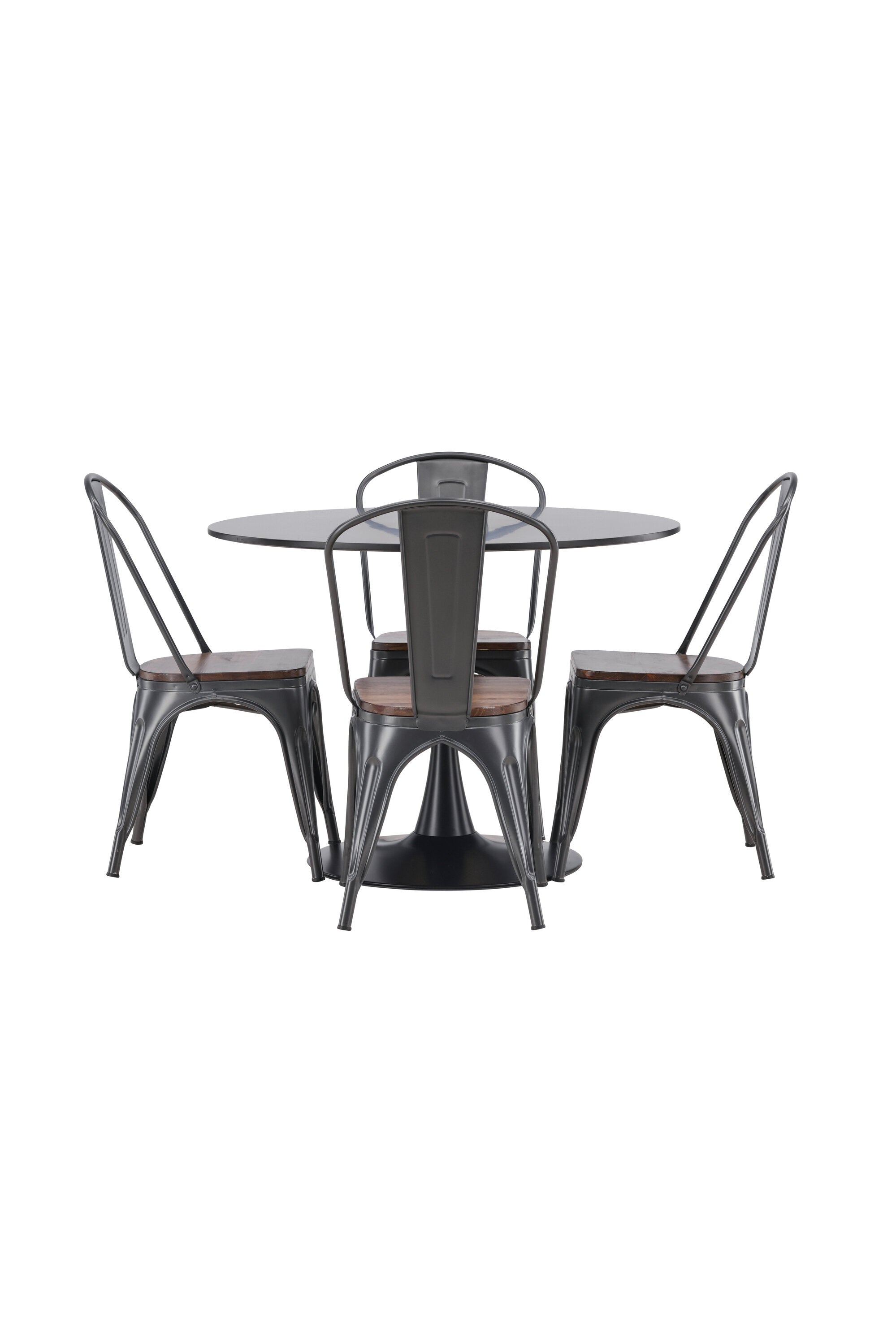Glade Esszimmerset + Tempe ⌀100cm/4St. in Dunkelgrau, Walnuss präsentiert im Onlineshop von KAQTU Design AG. Esszimmerset ist von Venture Home