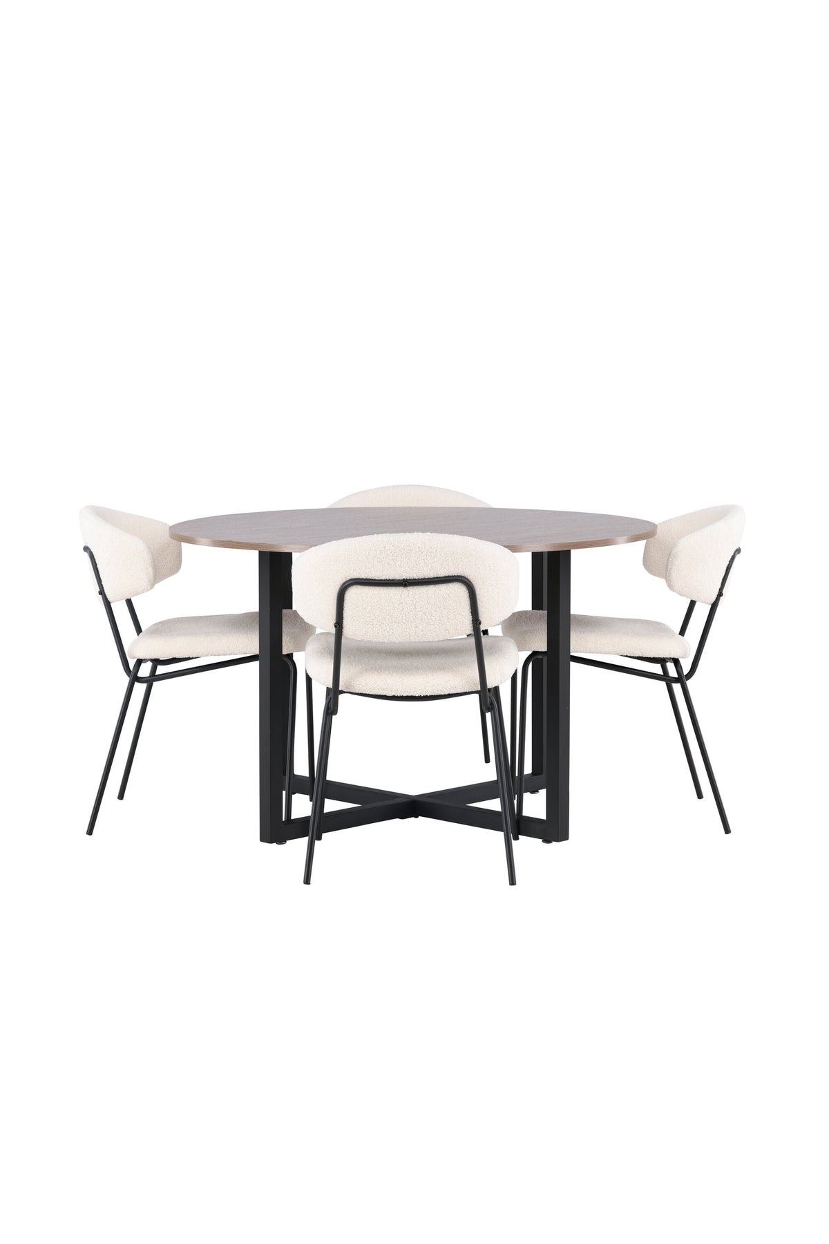 Durango Esszimmerset + Chico ⌀120cm/4St. in Weiss präsentiert im Onlineshop von KAQTU Design AG. Esszimmerset ist von Venture Home