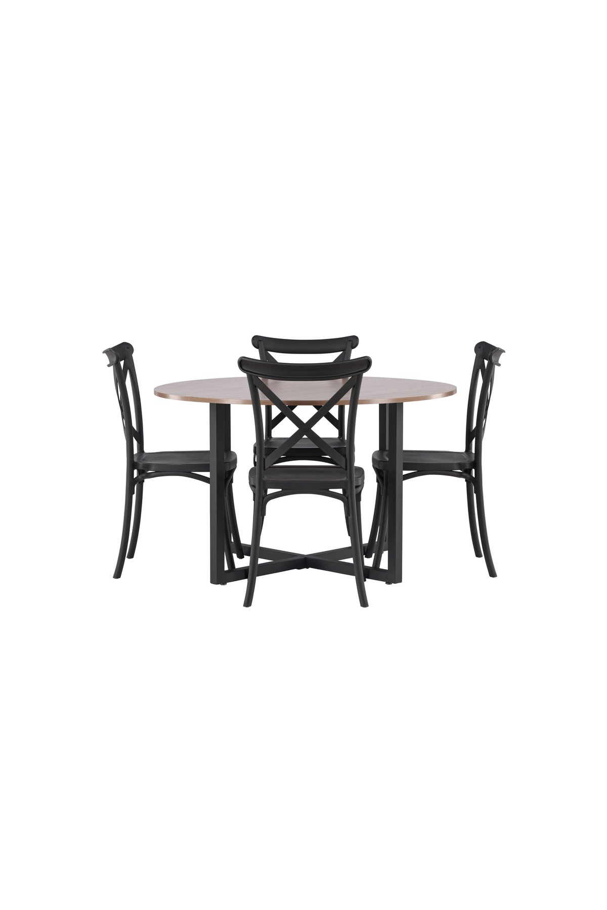 Durango Esszimmerset + Crosett ⌀120cm/4St. in Schwarz präsentiert im Onlineshop von KAQTU Design AG. Esszimmerset ist von Venture Home