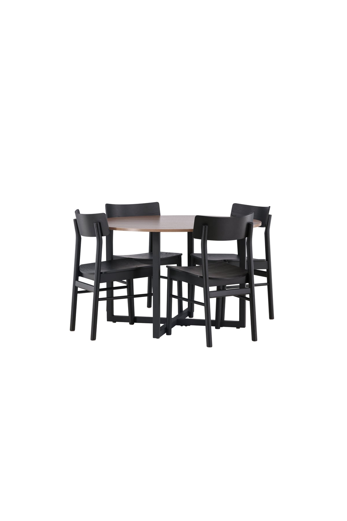 Durango Esstisch + 4 x Montros Esszimmerstuhl in Schwarz präsentiert im Onlineshop von KAQTU Design AG. Esszimmerset ist von Venture Home