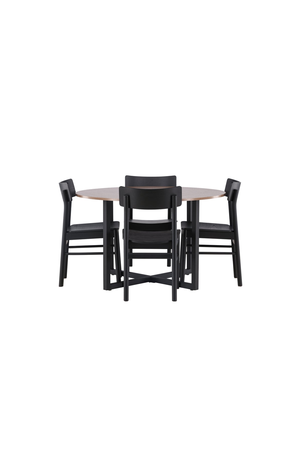 Durango Esstisch + 4 x Montros Esszimmerstuhl in Schwarz präsentiert im Onlineshop von KAQTU Design AG. Esszimmerset ist von Venture Home