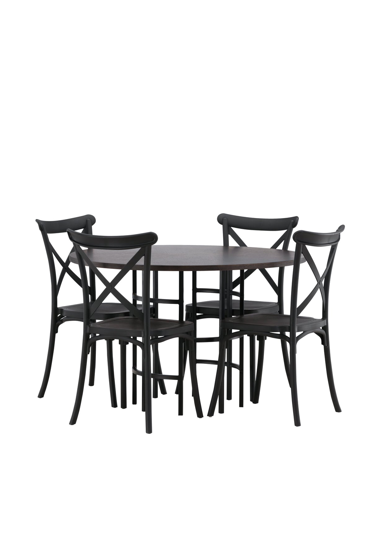 Esszimmerset Copenhagen + Crosett ⌀115cm/4St. in Mocca / Schwarz präsentiert im Onlineshop von KAQTU Design AG. Esszimmerset ist von Venture Home