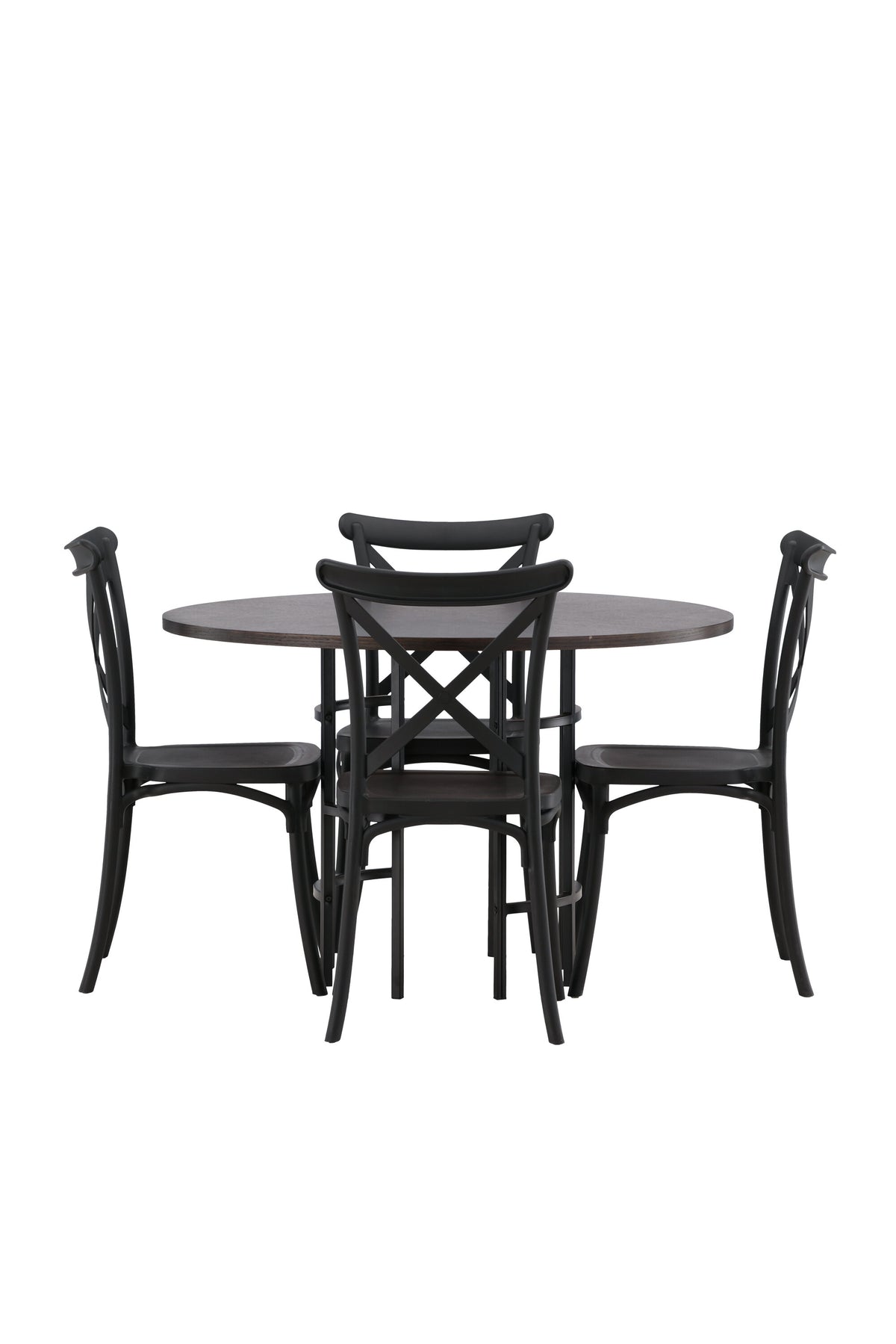 Esszimmerset Copenhagen + Crosett ⌀115cm/4St. in Mocca / Schwarz präsentiert im Onlineshop von KAQTU Design AG. Esszimmerset ist von Venture Home