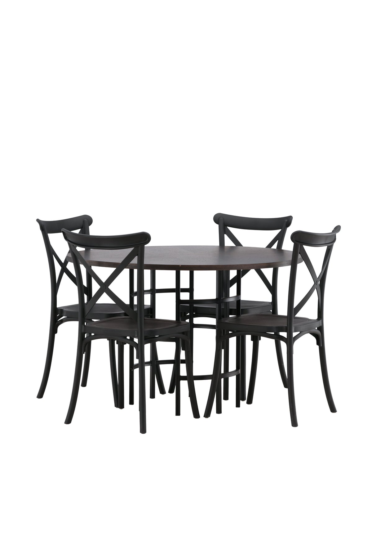 Esszimmerset Copenhagen + Crosett ⌀115cm/4St. in Mocca / Schwarz präsentiert im Onlineshop von KAQTU Design AG. Esszimmerset ist von Venture Home