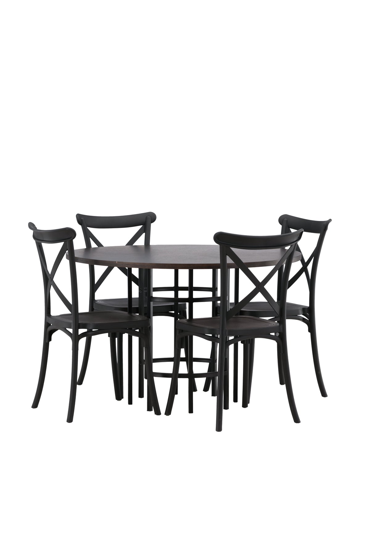 Esszimmerset Copenhagen + Crosett ⌀115cm/4St. in Mocca / Schwarz präsentiert im Onlineshop von KAQTU Design AG. Esszimmerset ist von Venture Home