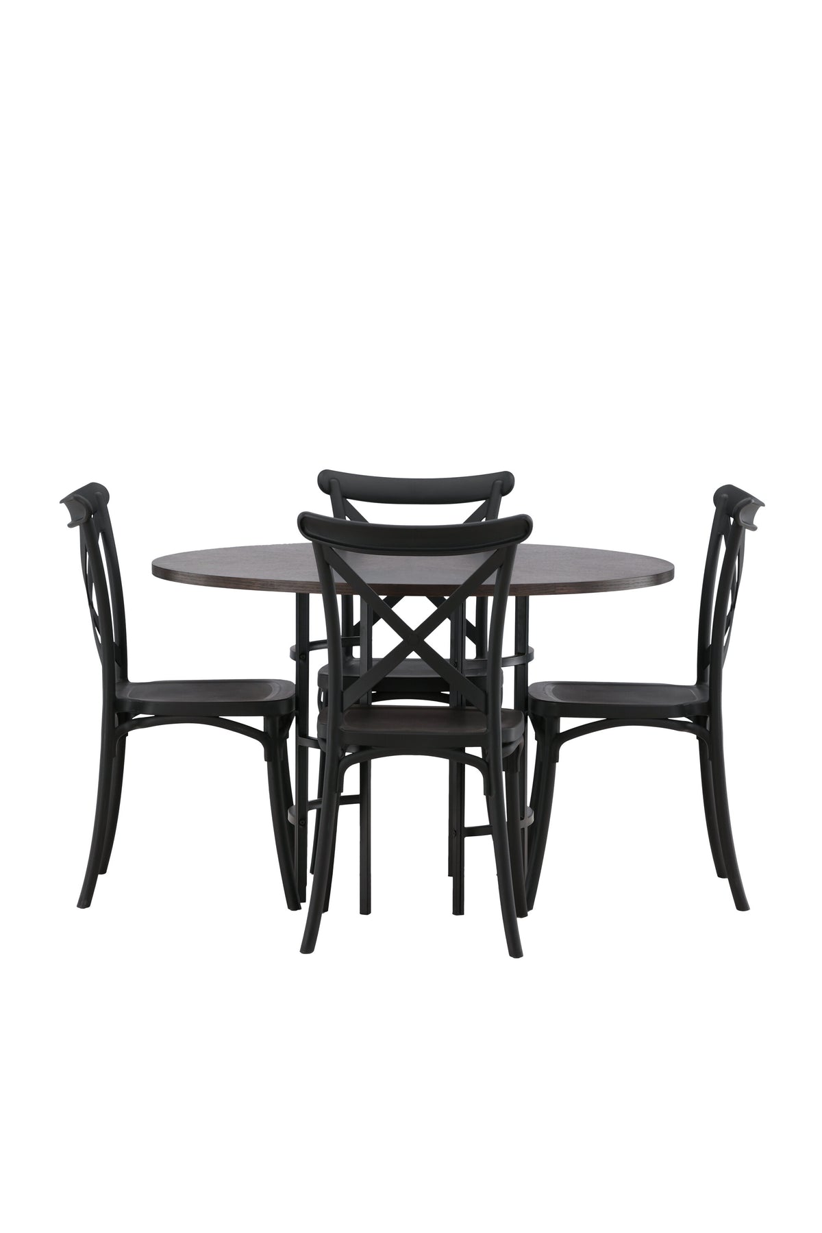 Esszimmerset Copenhagen + Crosett ⌀115cm/4St. in Mocca / Schwarz präsentiert im Onlineshop von KAQTU Design AG. Esszimmerset ist von Venture Home