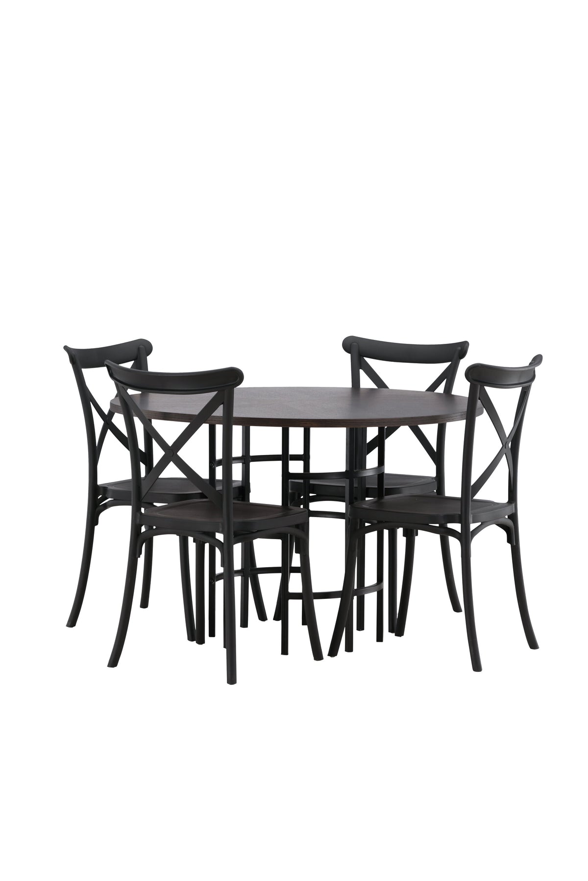 Esszimmerset Copenhagen + Crosett ⌀115cm/4St. in Mocca / Schwarz präsentiert im Onlineshop von KAQTU Design AG. Esszimmerset ist von Venture Home