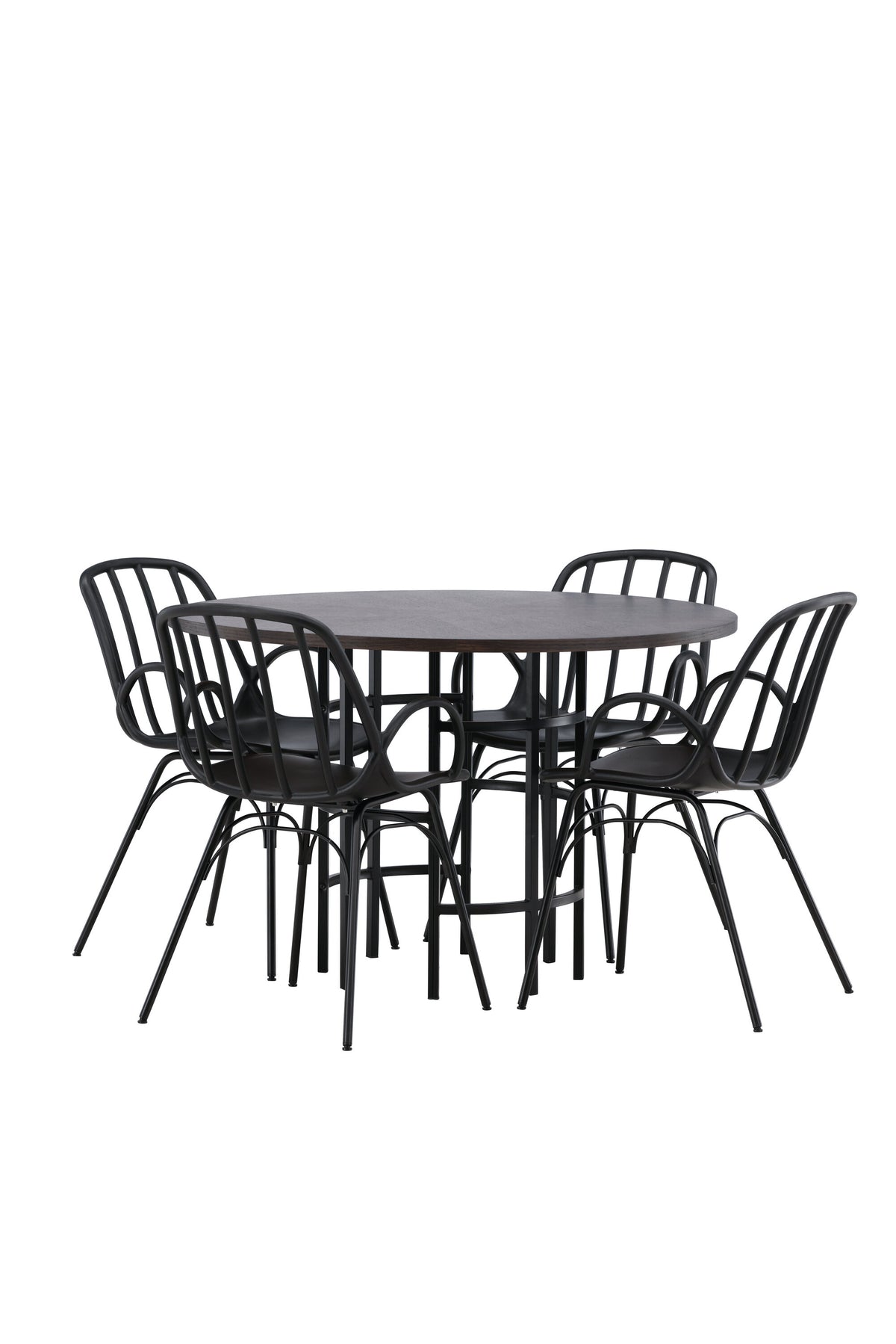 Copenhagen Esszimmerset + Dyrön ⌀115cm/4St. in Schwarz präsentiert im Onlineshop von KAQTU Design AG. Esszimmerset ist von Venture Home
