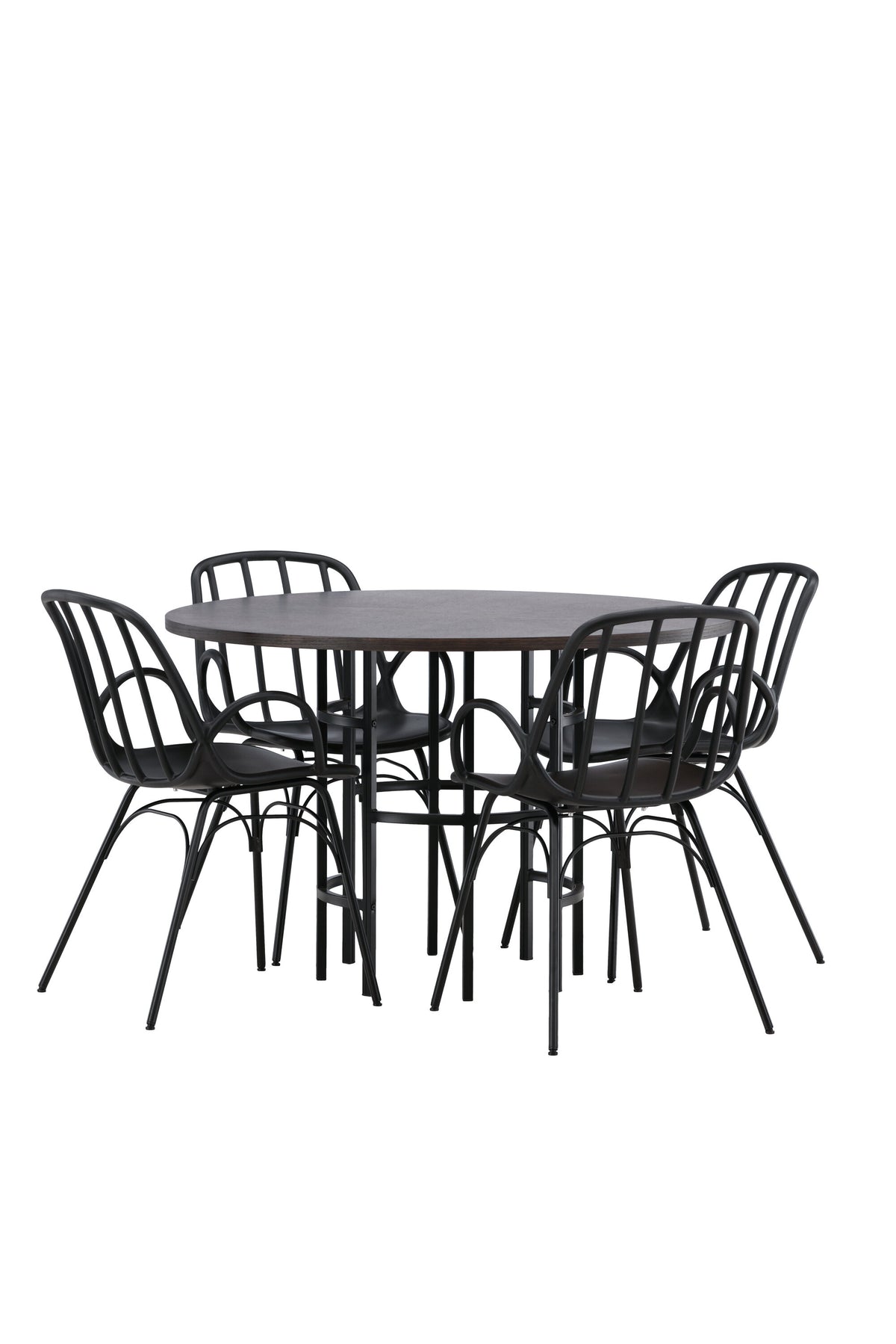 Copenhagen Esszimmerset + Dyrön ⌀115cm/4St. in Schwarz präsentiert im Onlineshop von KAQTU Design AG. Esszimmerset ist von Venture Home