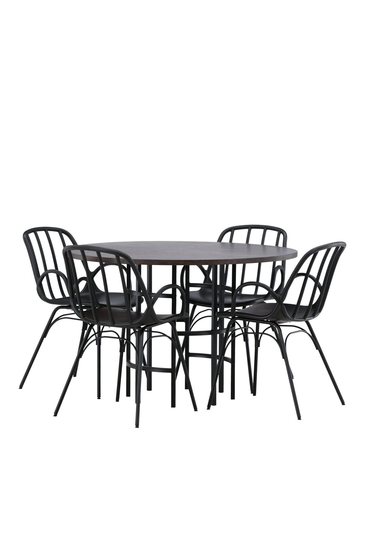 Copenhagen Esszimmerset + Dyrön ⌀115cm/4St. in Schwarz präsentiert im Onlineshop von KAQTU Design AG. Esszimmerset ist von Venture Home