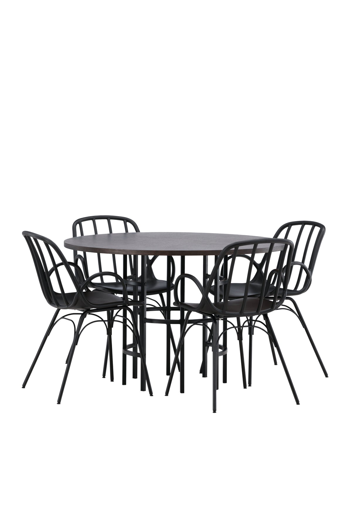 Copenhagen Esszimmerset + Dyrön ⌀115cm/4St. in Schwarz präsentiert im Onlineshop von KAQTU Design AG. Esszimmerset ist von Venture Home