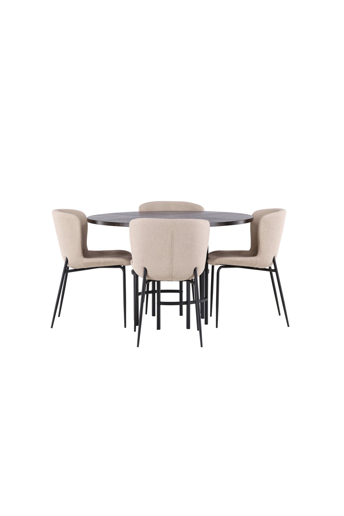 Esszimmerset Copenhagen + Modesto ⌀115cm/4St. in Mocca / Beige / Schwarz  präsentiert im Onlineshop von KAQTU Design AG. Esszimmerset ist von Venture Home