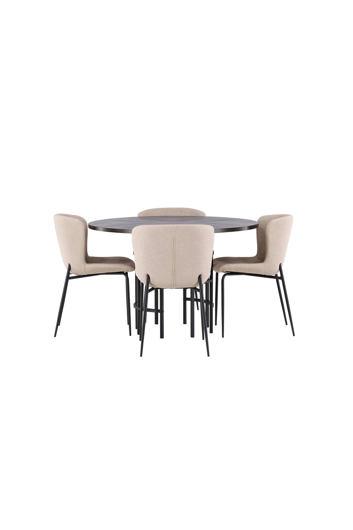 Esszimmerset Copenhagen + Modesto ⌀115cm/4St. in Mocca / Beige / Schwarz  präsentiert im Onlineshop von KAQTU Design AG. Esszimmerset ist von Venture Home