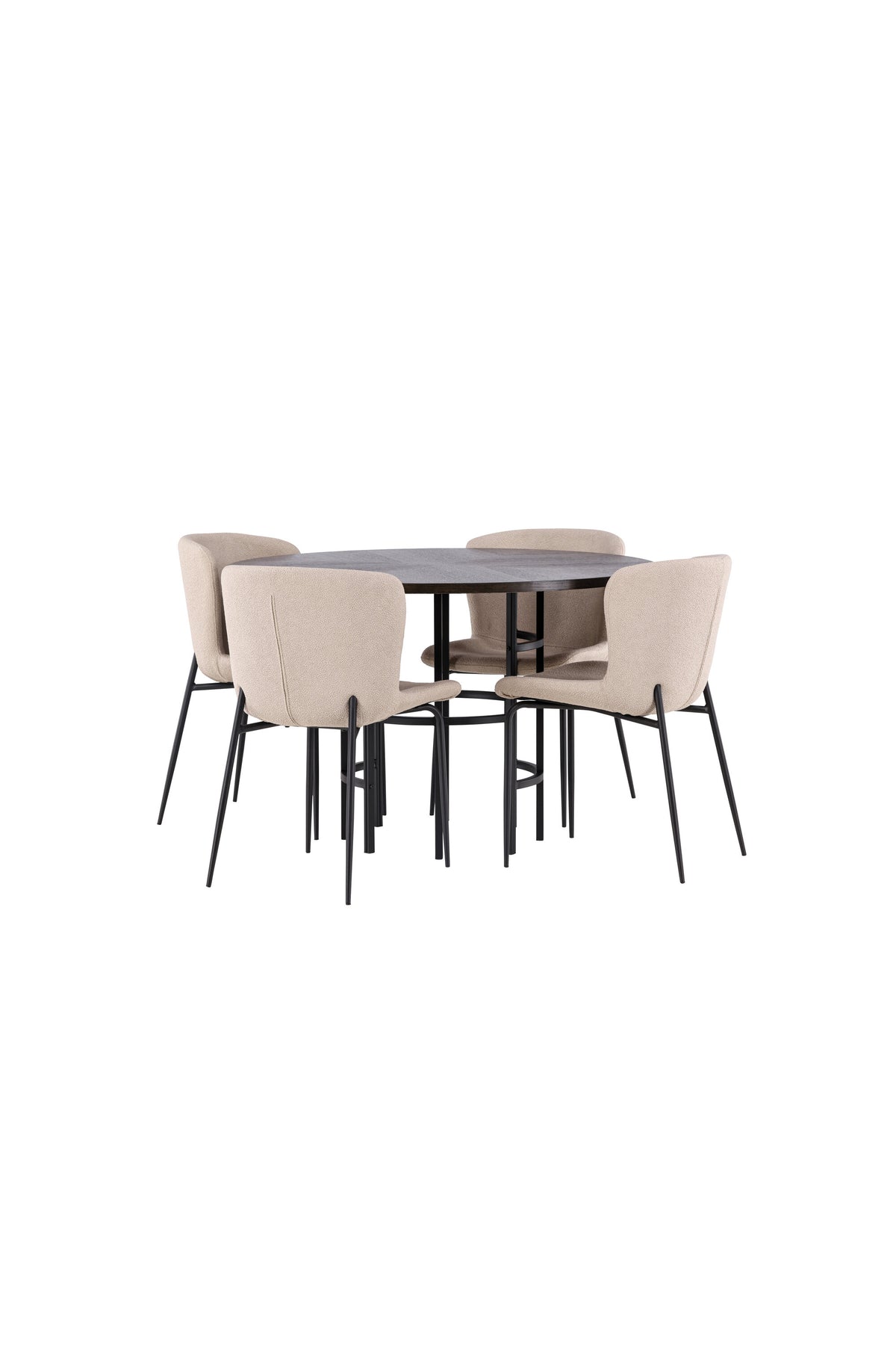 Esszimmerset Copenhagen + Modesto ⌀115cm/4St. in Mocca / Beige / Schwarz  präsentiert im Onlineshop von KAQTU Design AG. Esszimmerset ist von Venture Home